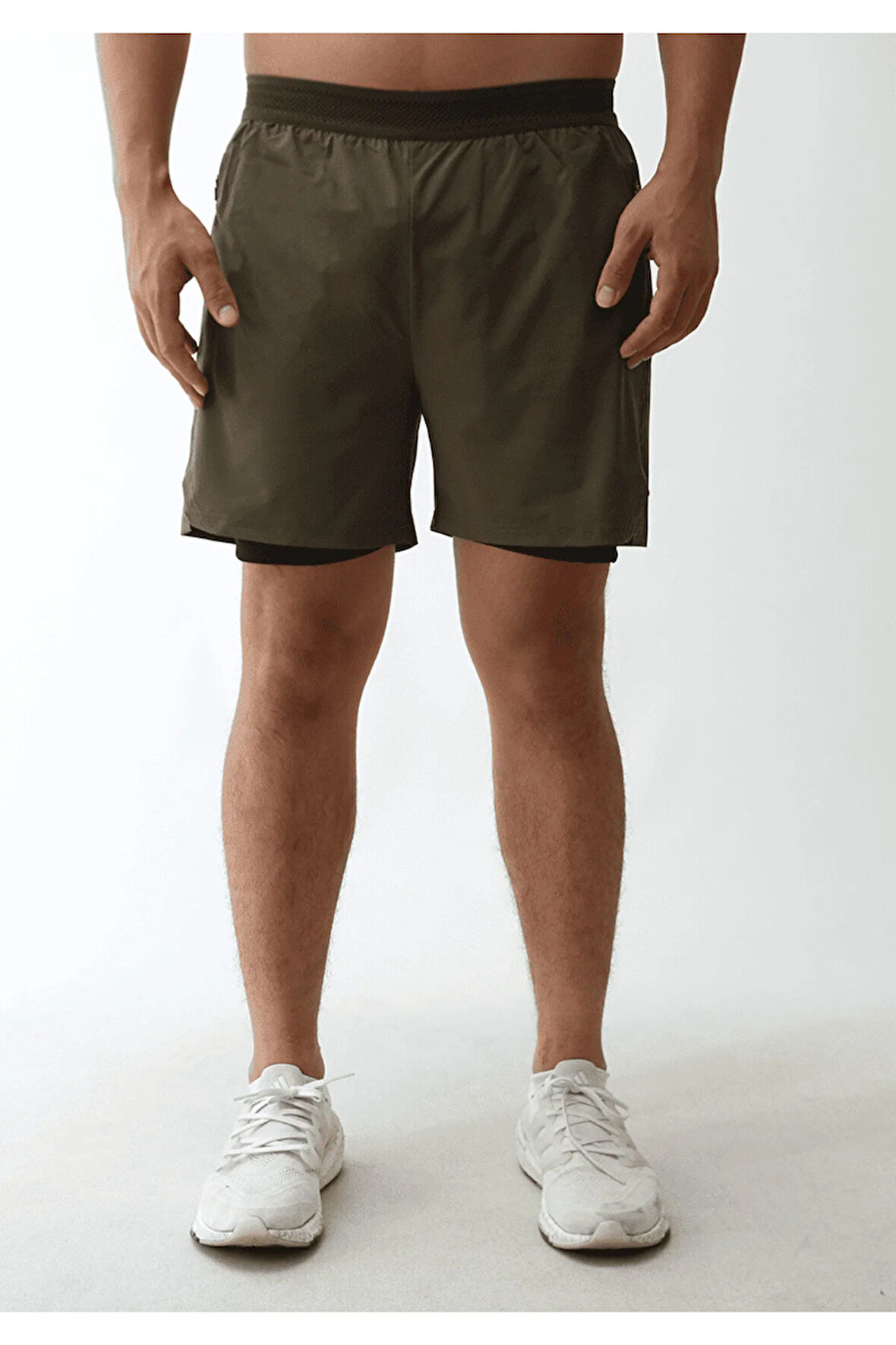 Unisex Gym Ve Fitness Astarlı Taytlı Şort / Gizli Cep Detaylı