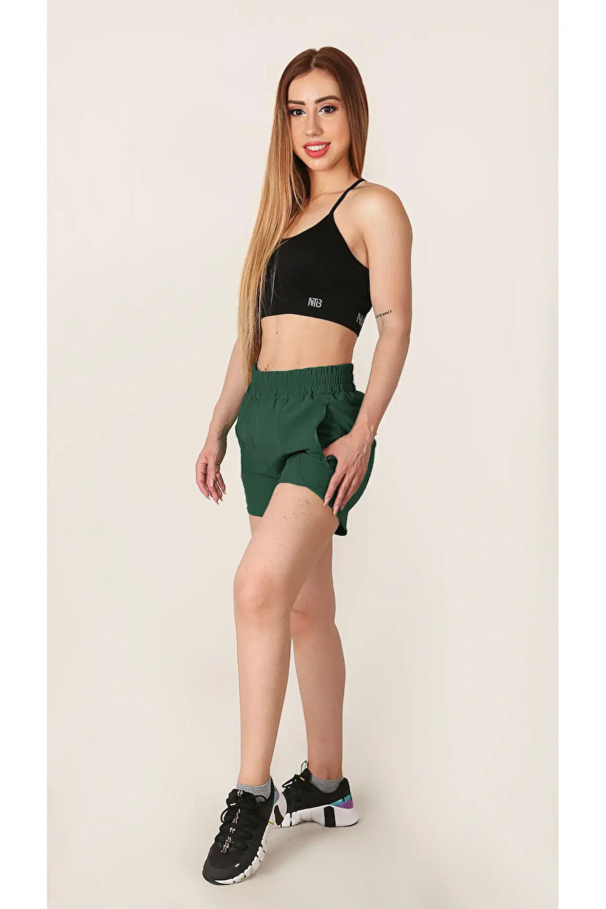 Kadın Spor Şortu Rahat Kalıp Çok Amaçlı Fitness Koşu Şortu,Nefes Alan Esnek Şort