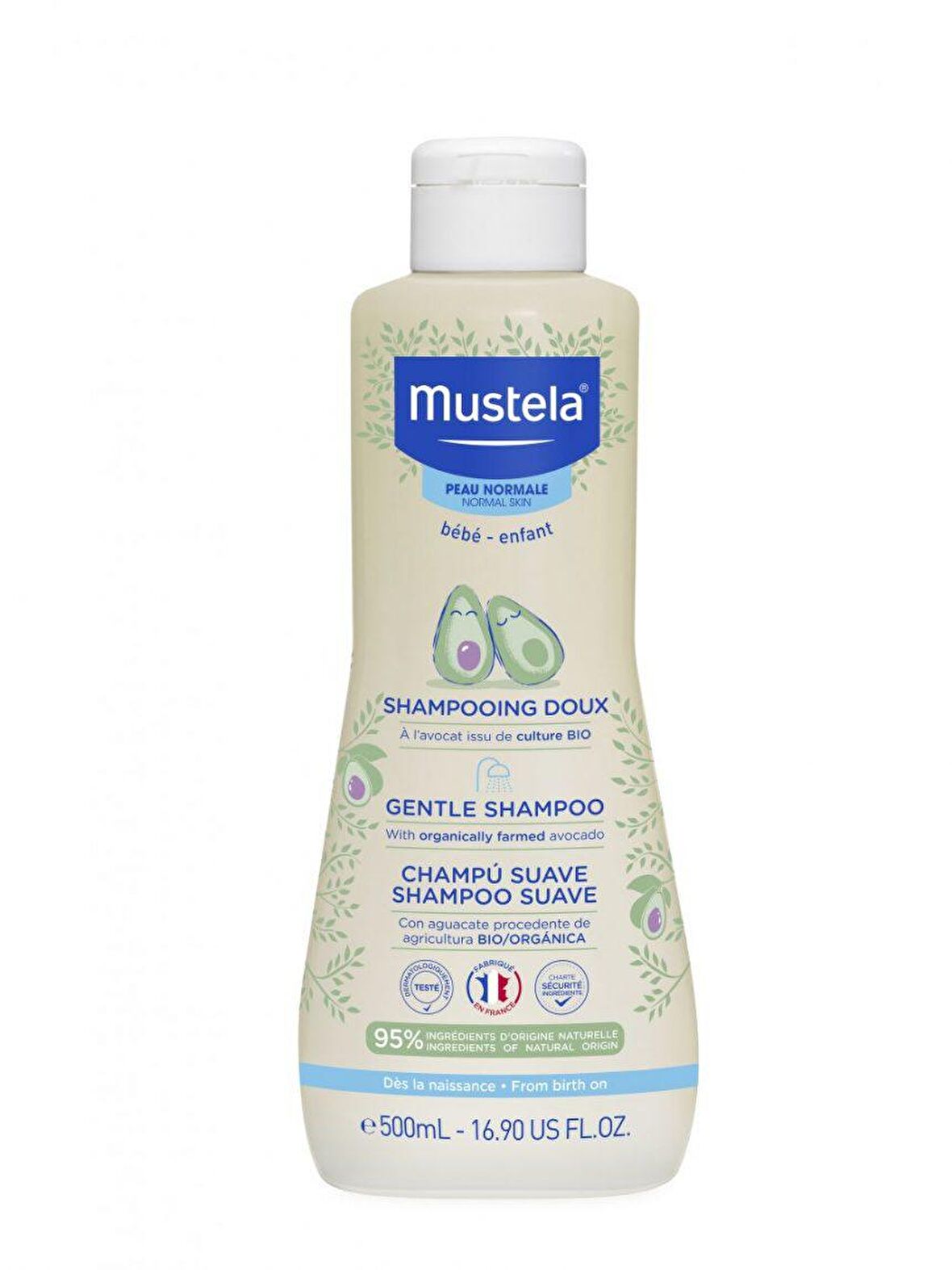 Mustela Göz Yakmayan Avokado Özlü Yenidoğan Uyumlu Bebek Şampuanı 500 ml