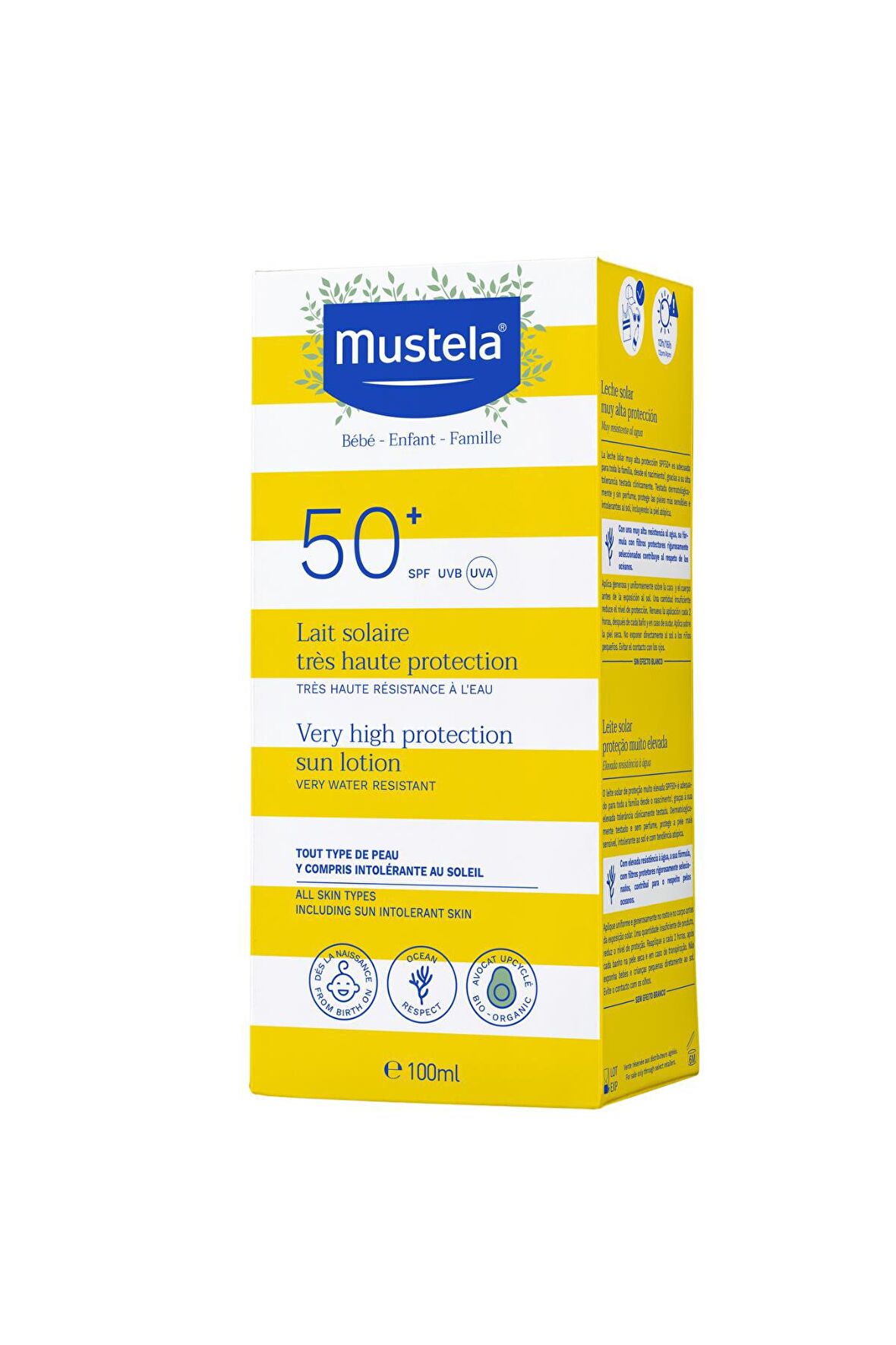 Mustela 50+ Faktör Nemlendirici Atopik Ciltler İçin Renksiz Yüz Güneş Koruyucu Losyon 100 ml