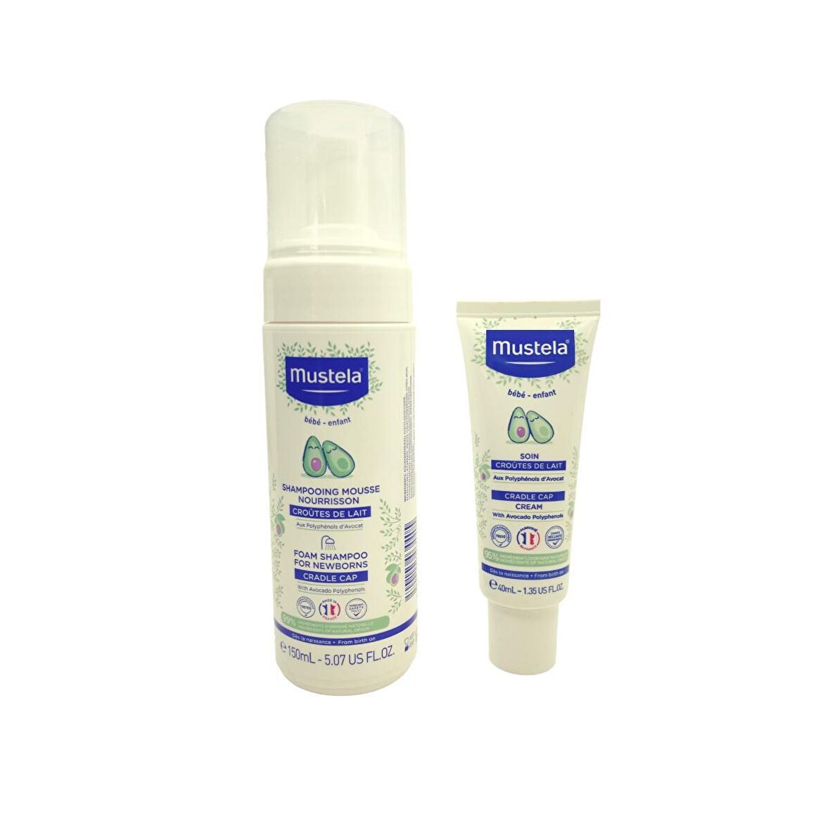 Mustela Göz Yakmayan Avokado Özlü Yenidoğan Uyumlu Bebek Şampuanı 150 ml + Konak Bakım Kremi