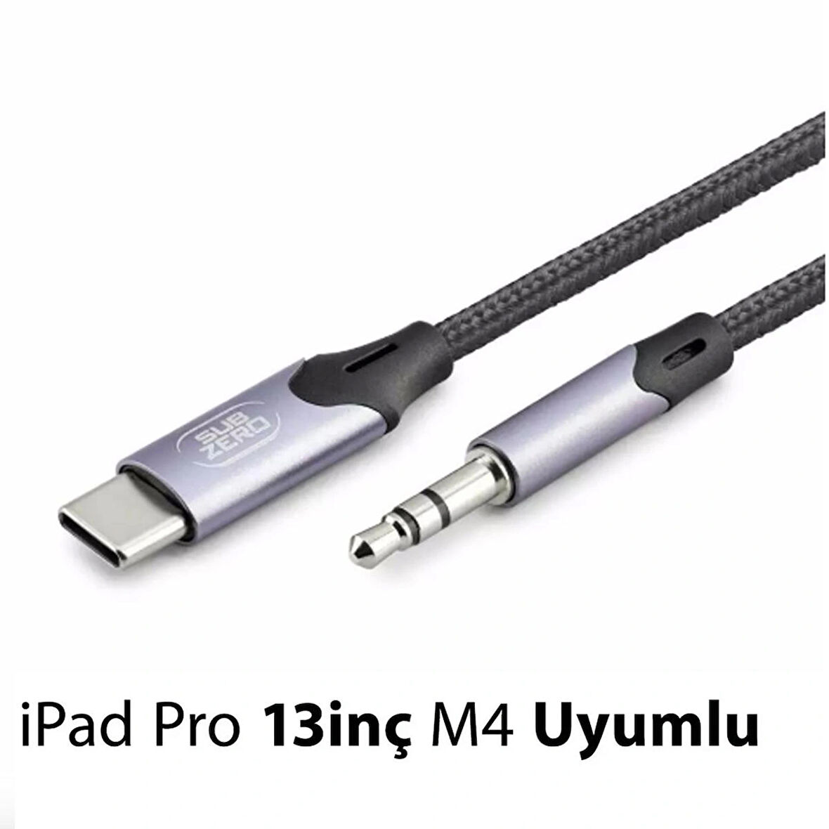  iPad Pro 13 inç (M4) uyumlu Metal Başlık AUX Kablo Ses Dönüştürücüsü Hasır Type-C Çeviricisi