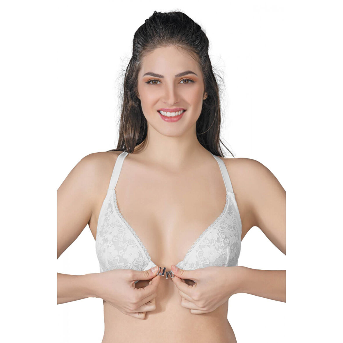 Ekru Mı Emay 187 C Önden Açılır Balenli Sporcu Sütyen