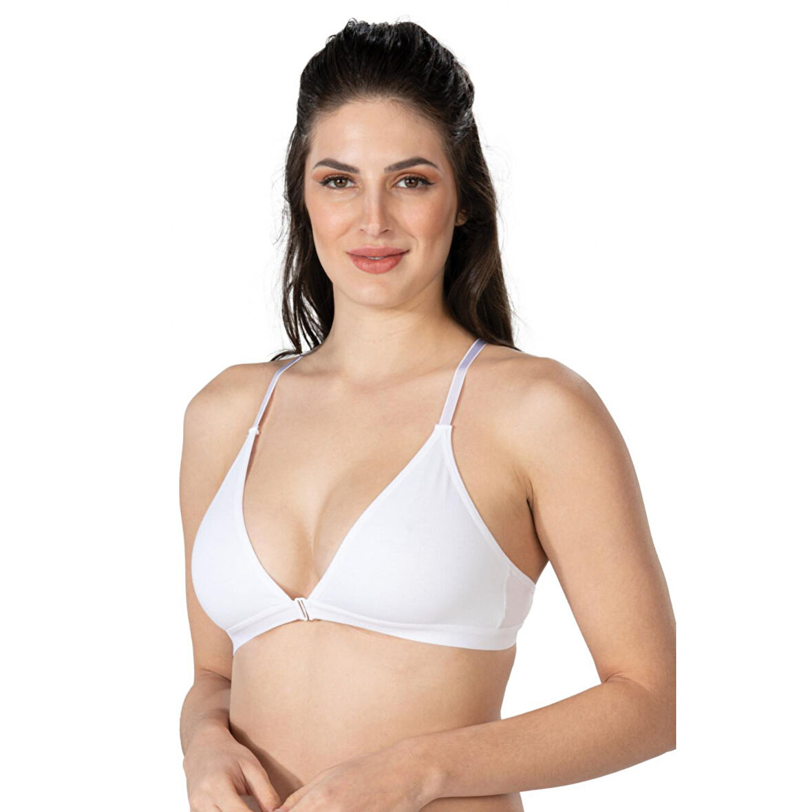 Beyaz Mı Emay 1416 Modal Cotton Önden Açmalı Sporcu Sütyen