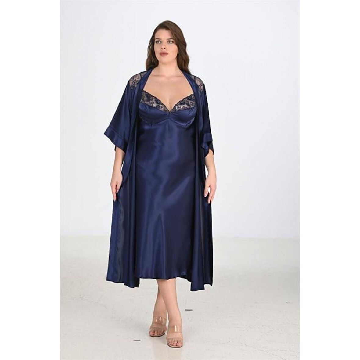 MARSiLYAN- 2li Lacivert Sabahlık Takımı Bigsize 6228