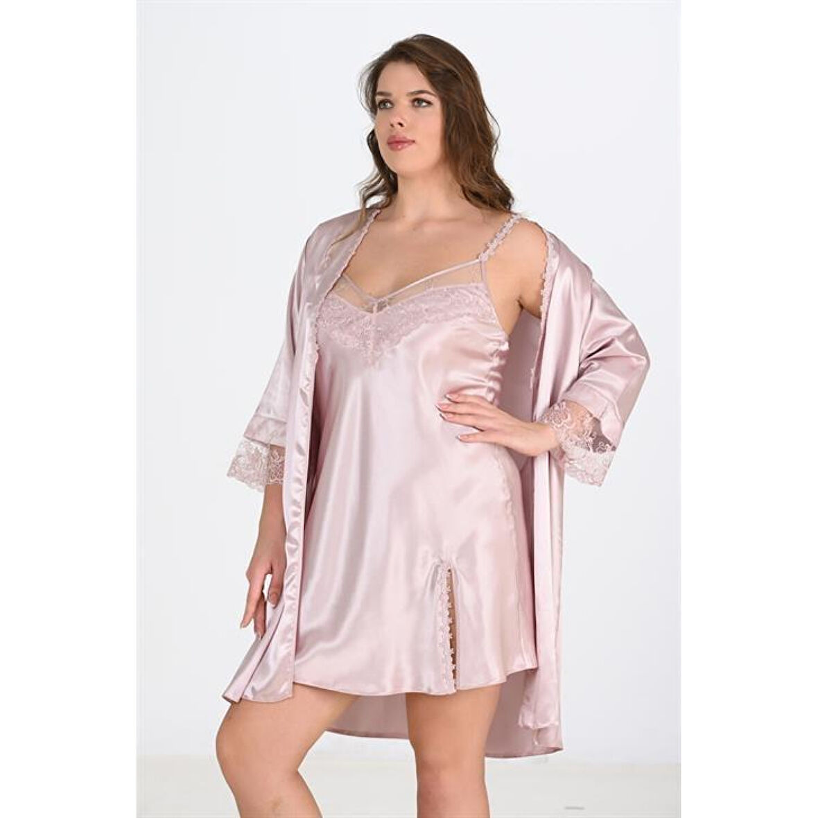 MARSiLYAN- 2'li Pudra Sabahlık Takımı Bigsize 6214