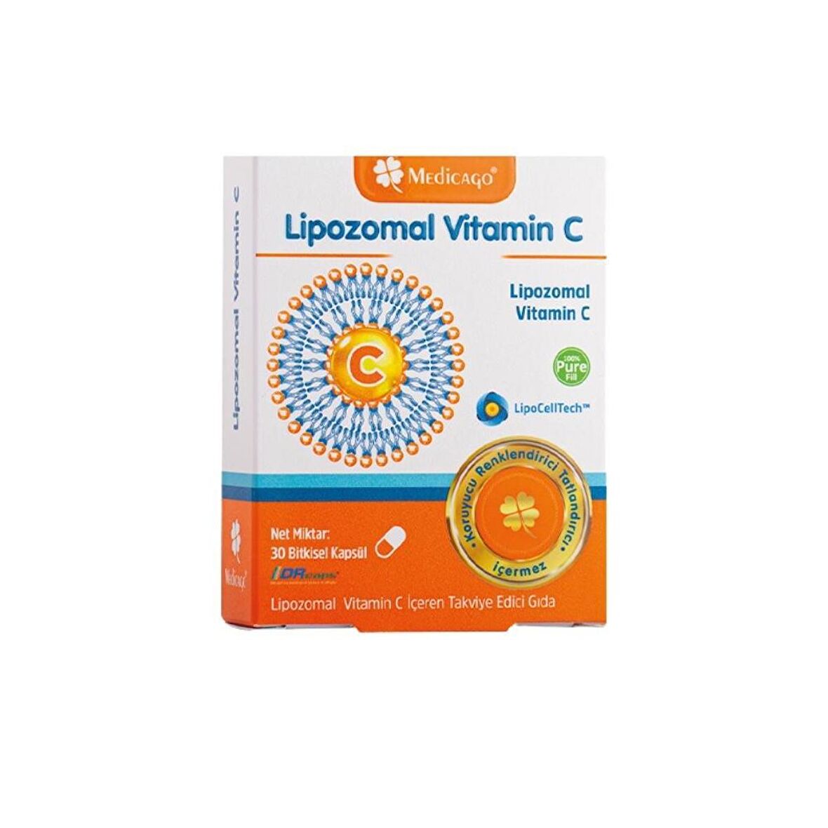 Lipozomal Vitamin C İçeren Takviye Edici Gıda 30 Bitkisel Kapsül