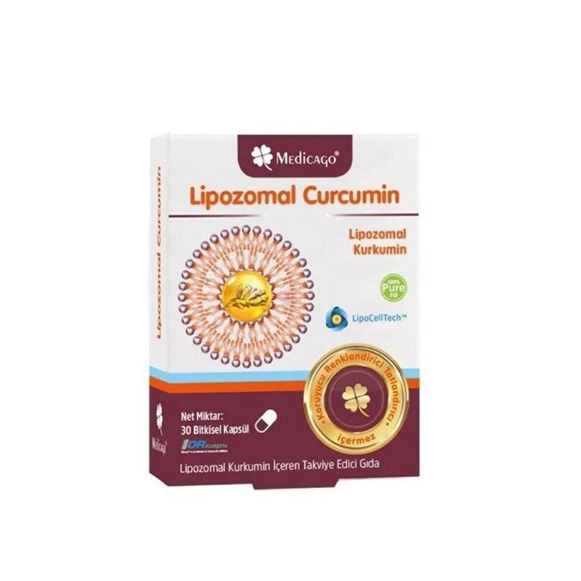 Lipozomal Kurkumin İçeren Takviye Edici Gıda 30 Bitkisel Kapsül