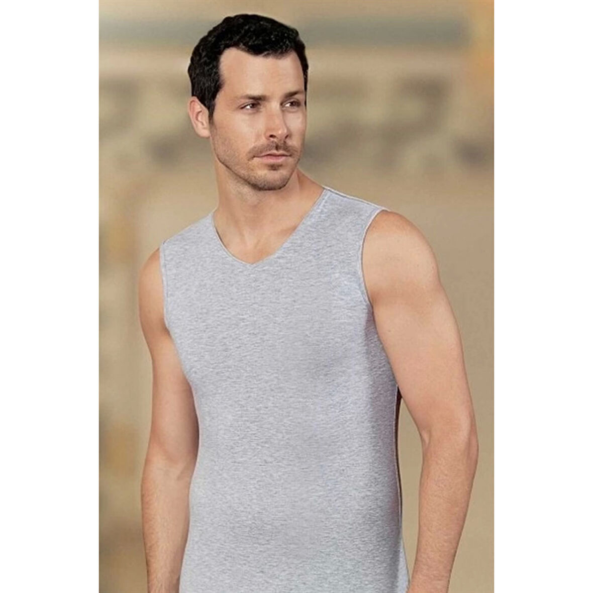 Şahinler Erkek Sıfır Kol V Yaka Likra Atlet E079