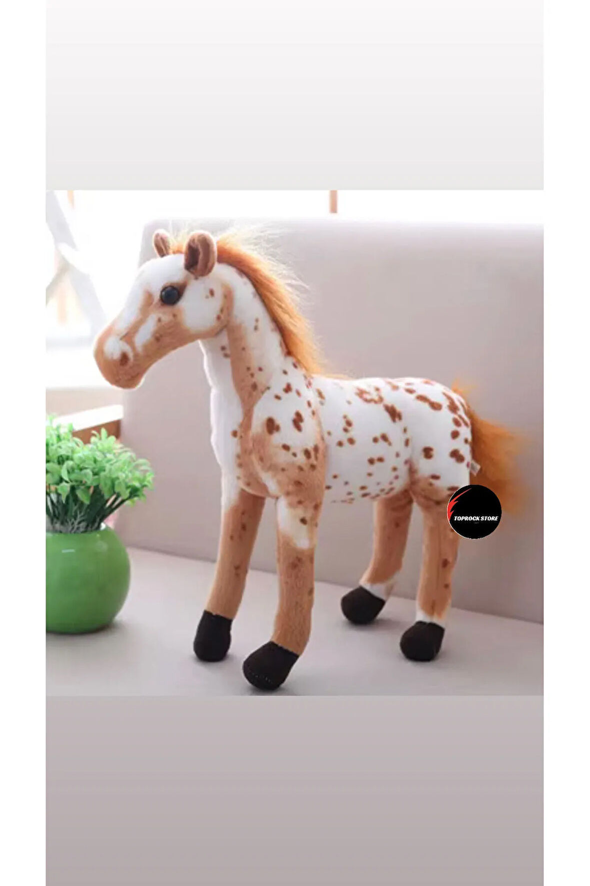 Sesli Kişneyen At Peluş Oyuncak Gerçekçi Görünüm Doğum Günü Hediyesi Uyku Arkadaşı 30 cm