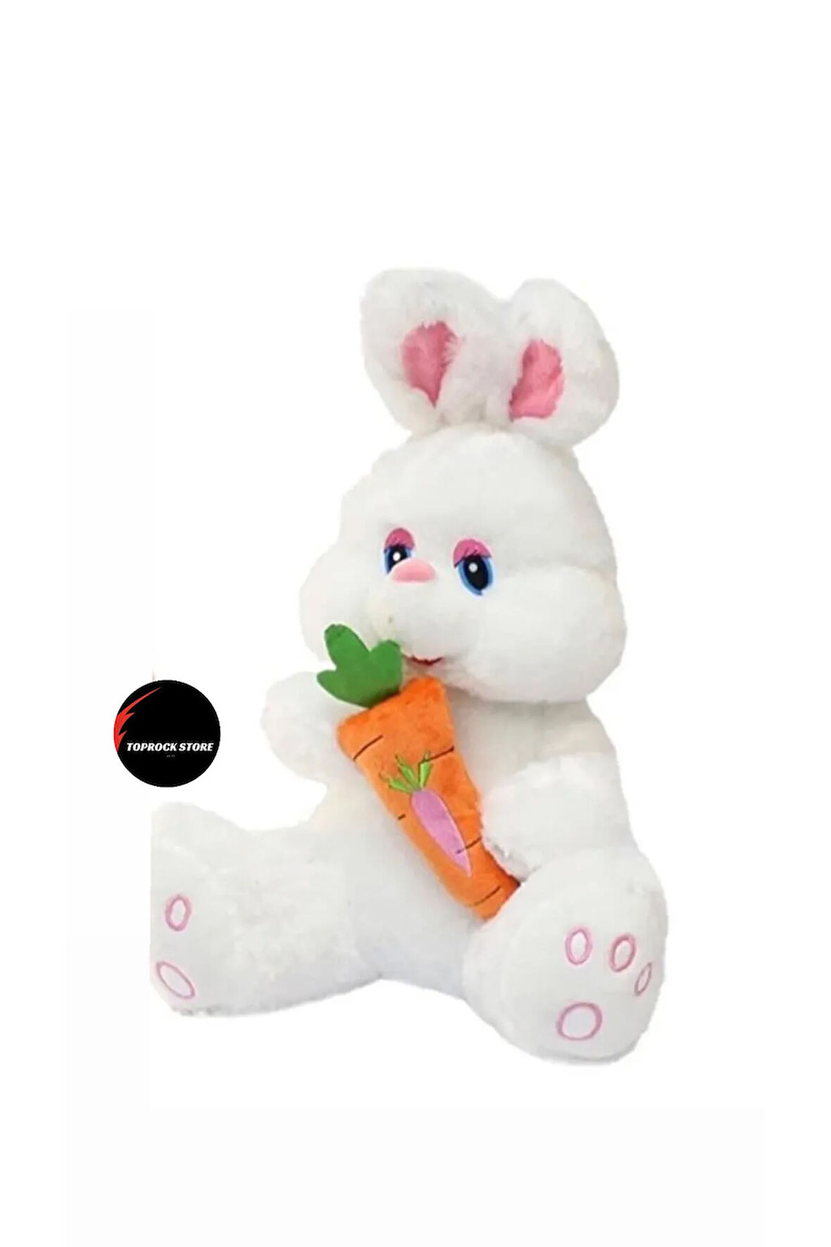Sevimli Havuç Tutan Tavşan Peluş Oyuncak Uyku Arkadaşı Büyük Boy 40 cm