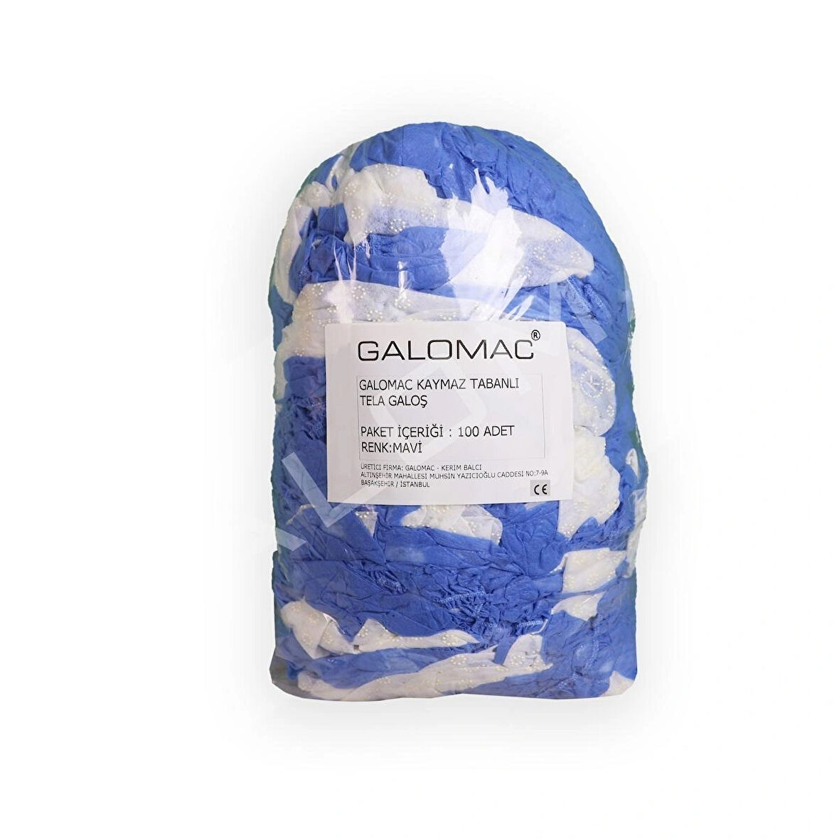 KAYMAZ TABANLI TELA GALOŞ MAVİ (100 ADET)