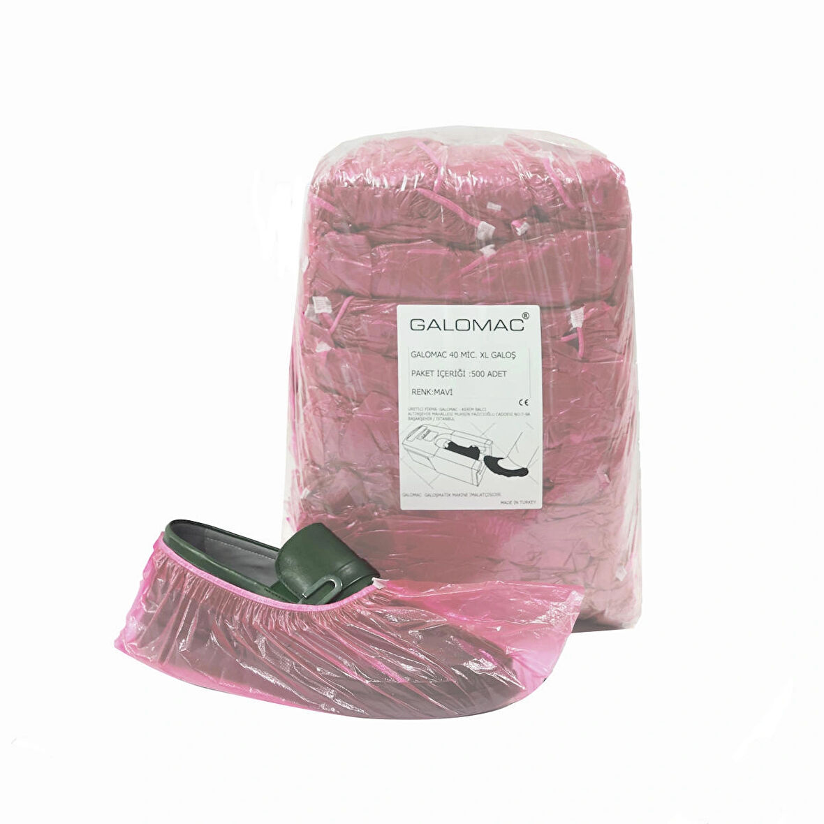 Galomac Büyük Boy Pembe Yırtılmaz Galoş 500'lü