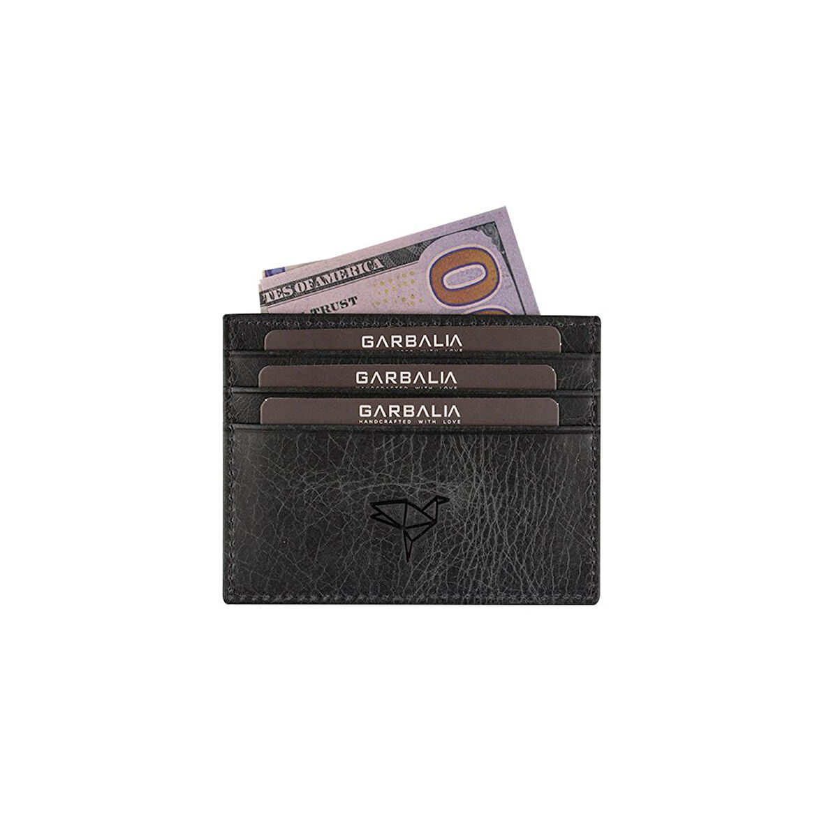 Garbalia Madalyon Crazy Deri Unisex Slim Kartlık Cüzdan