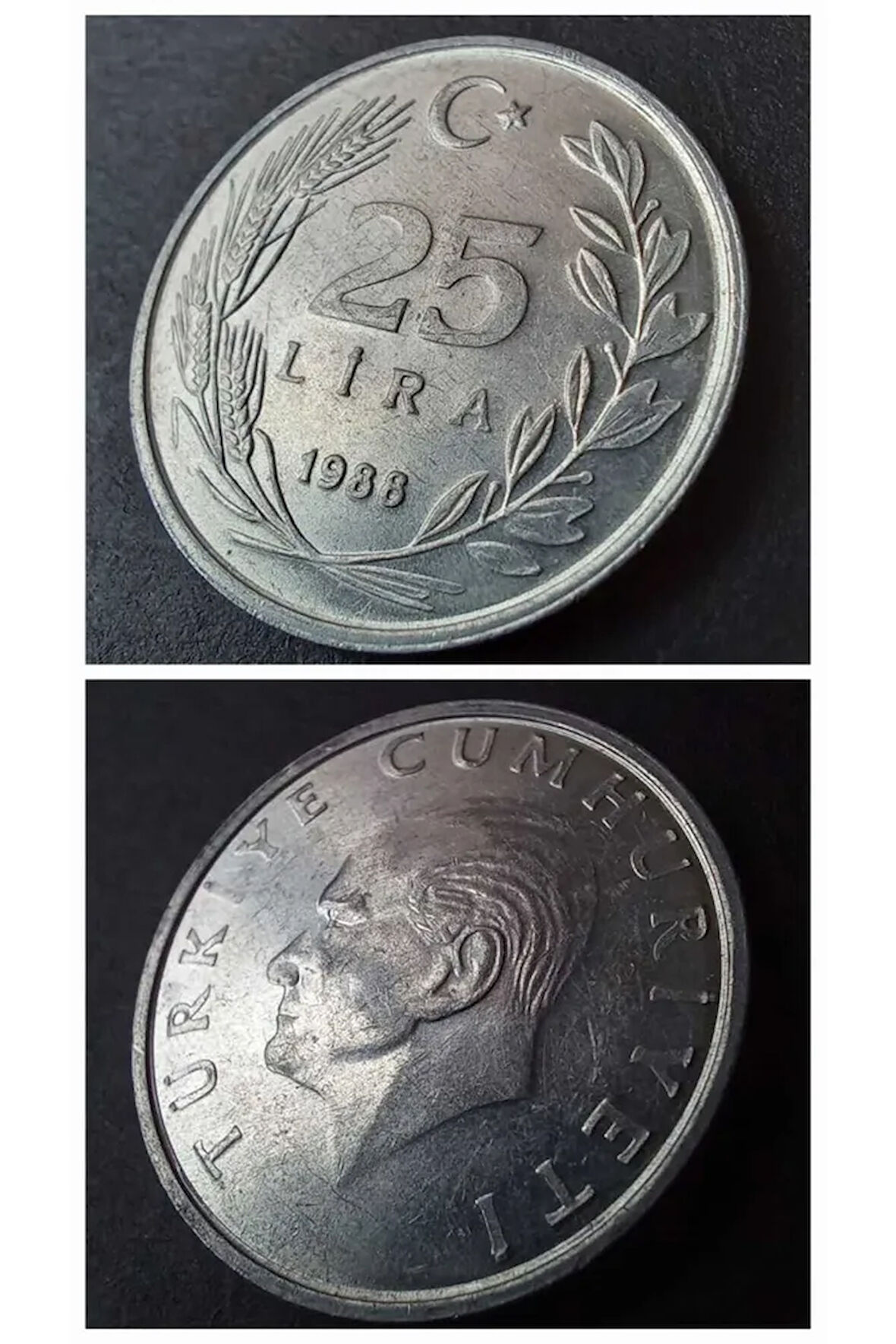 1988 Alüminyum 25 lira CA eski madeni para