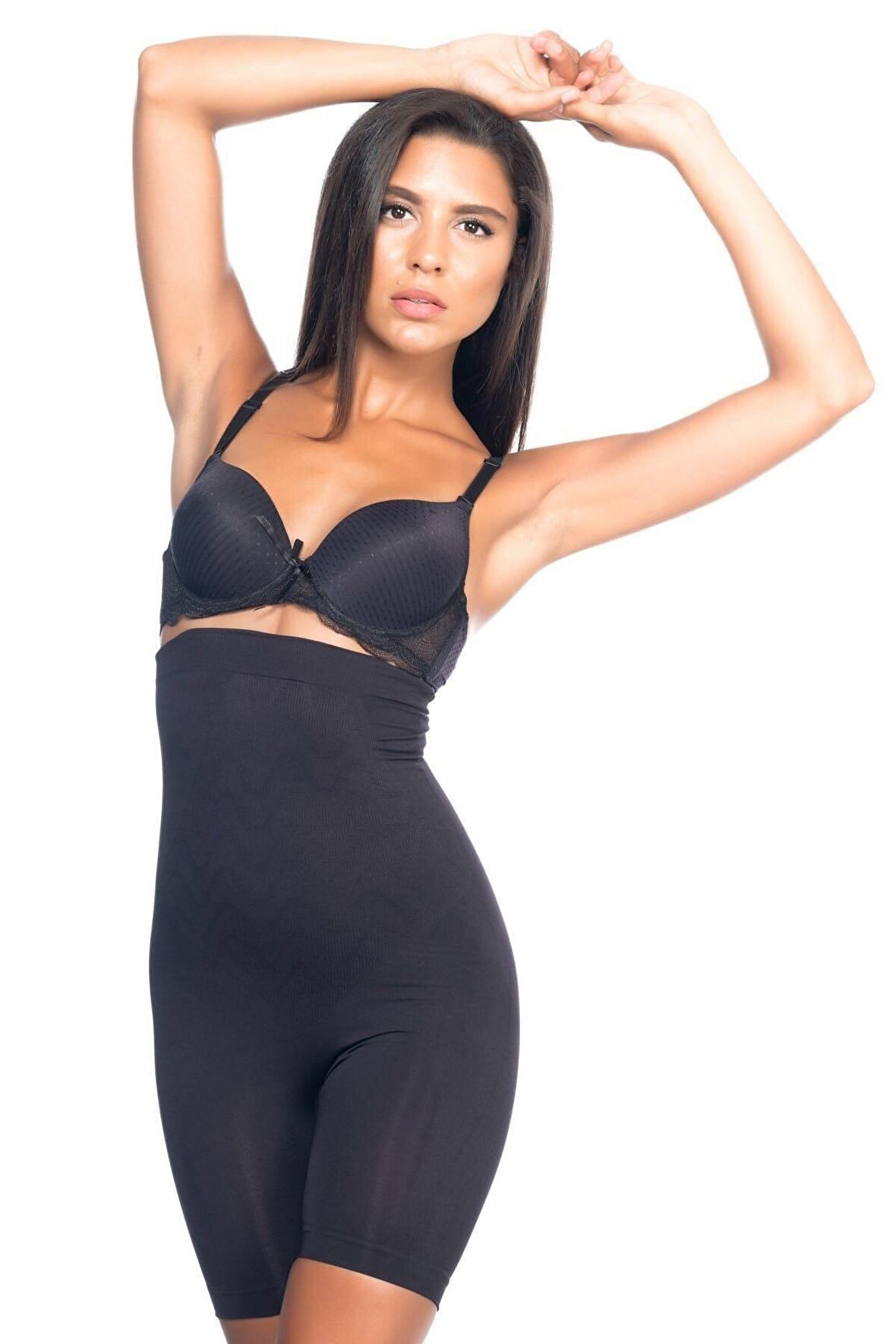 Yüksek Bel Desenl.i Boxer Korse