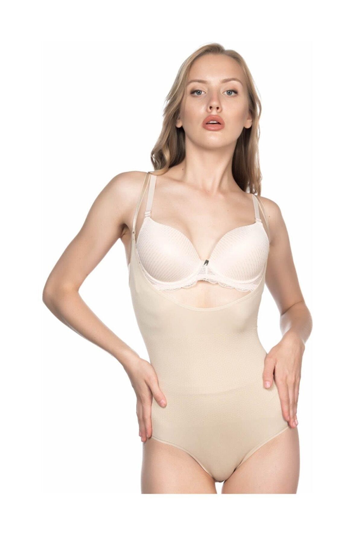 Dikişsiz Göğsü Açık Slip Korse 2023