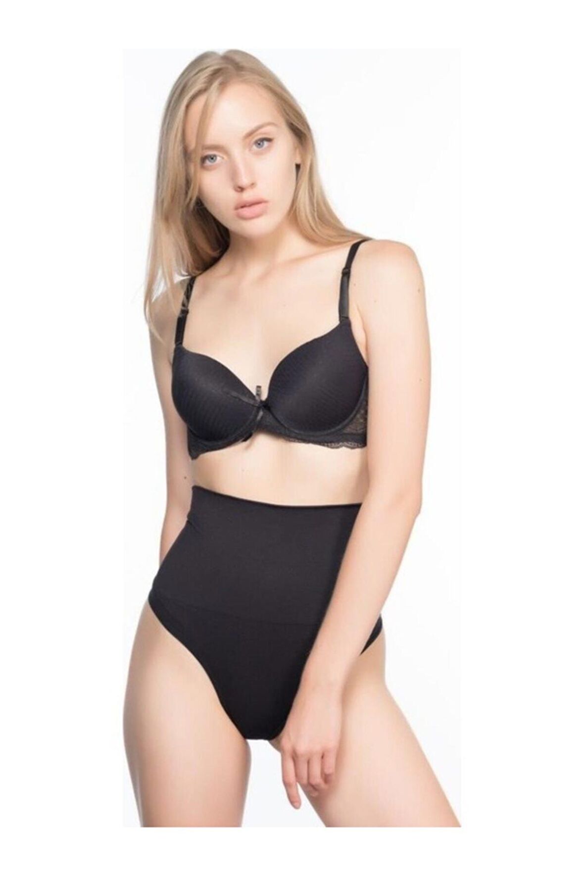 Kadın Siyah Double String Korse