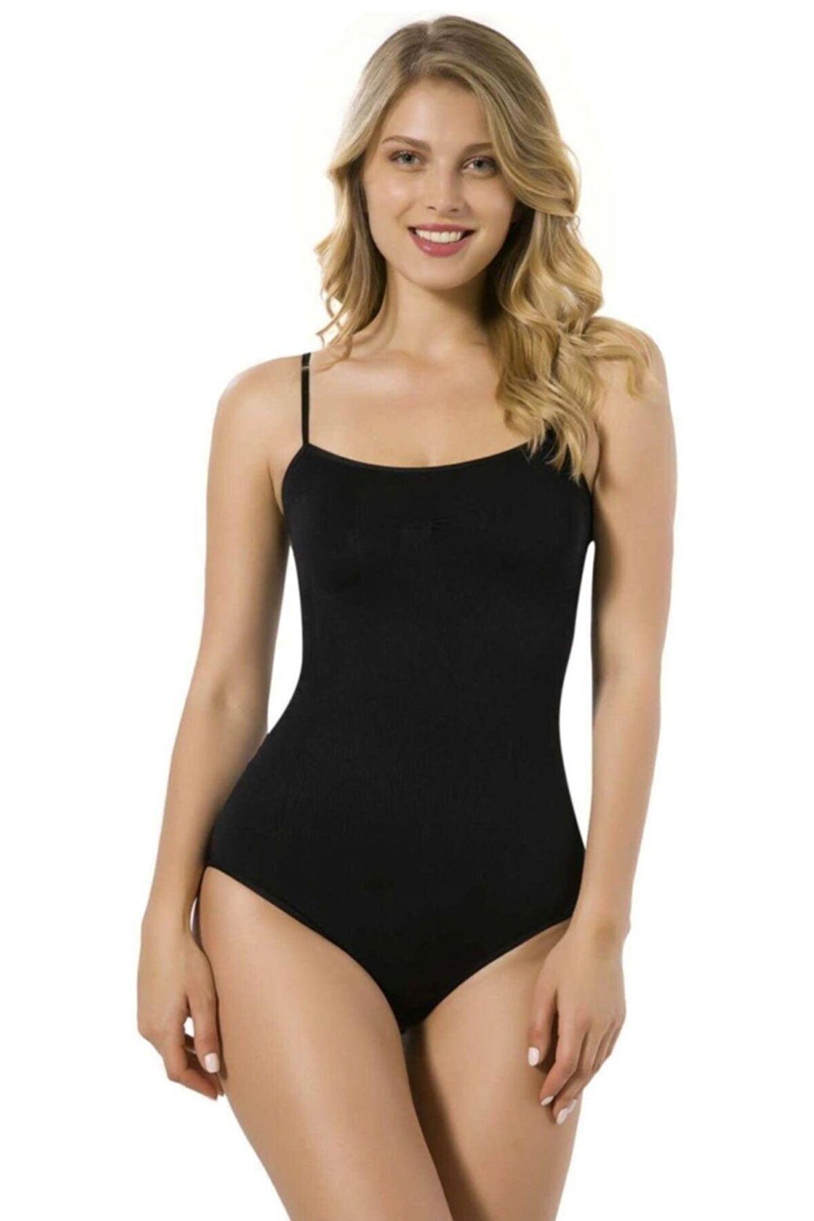 Kadın Seamless Ip Askı Çıtçıtlı Ripli Badi