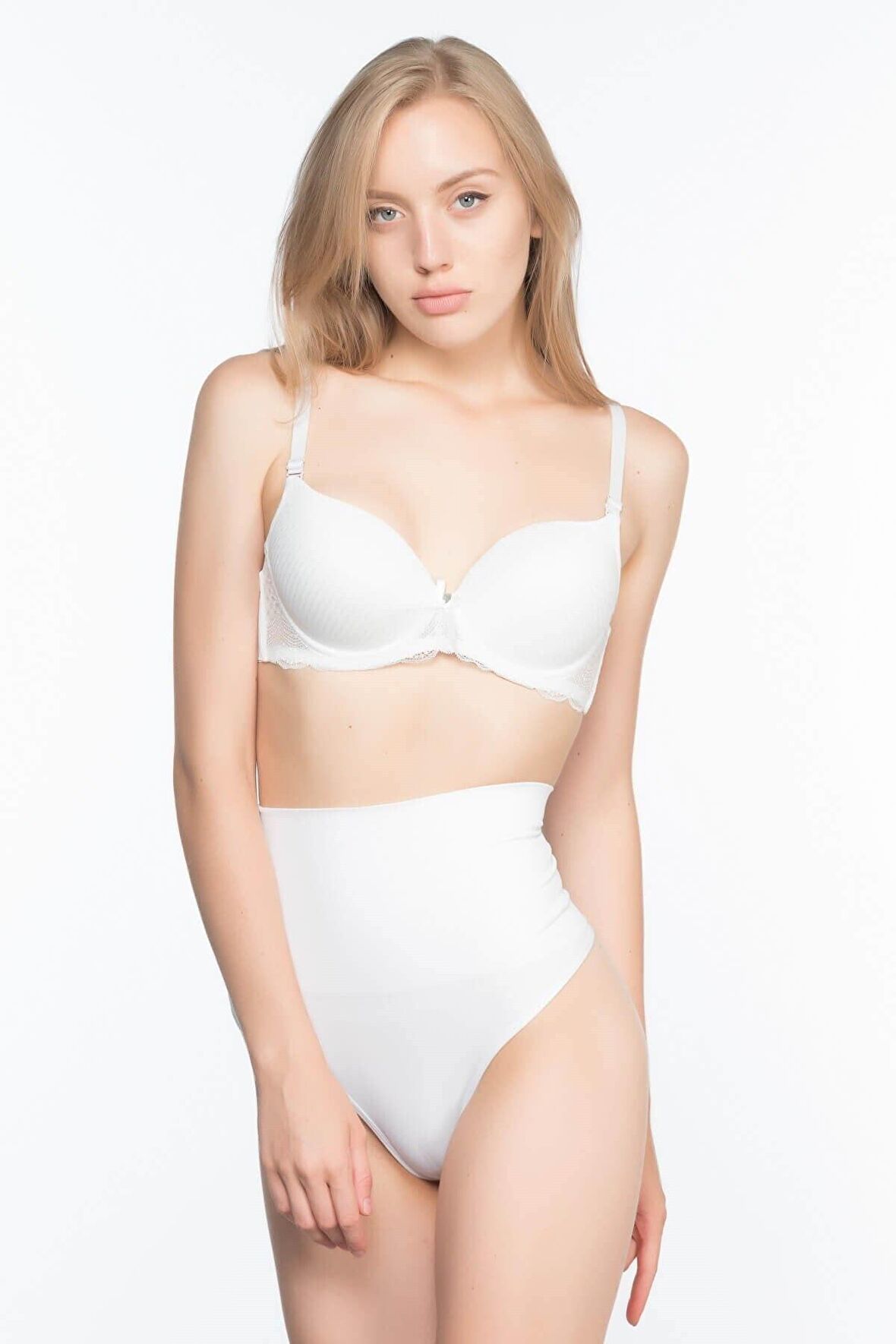 Lazer Kesim Slip Korse Beyaz 2813