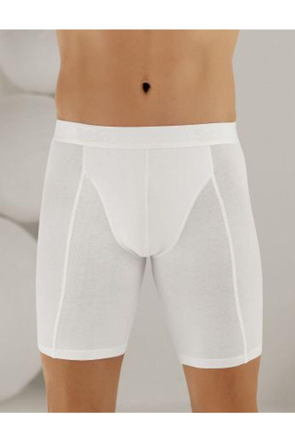 Uzun Paçalı Likralı Sporcu Boxer Beyaz