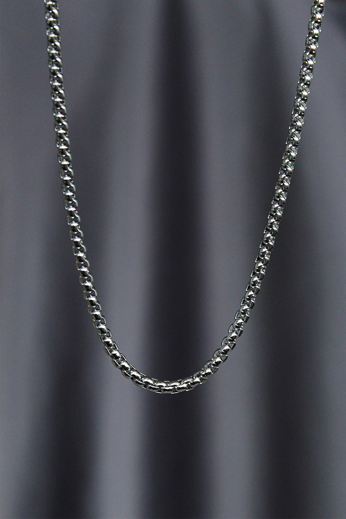 Çelik Silver Renk İnce Burgu Model Kolye - BJ-ERK1218