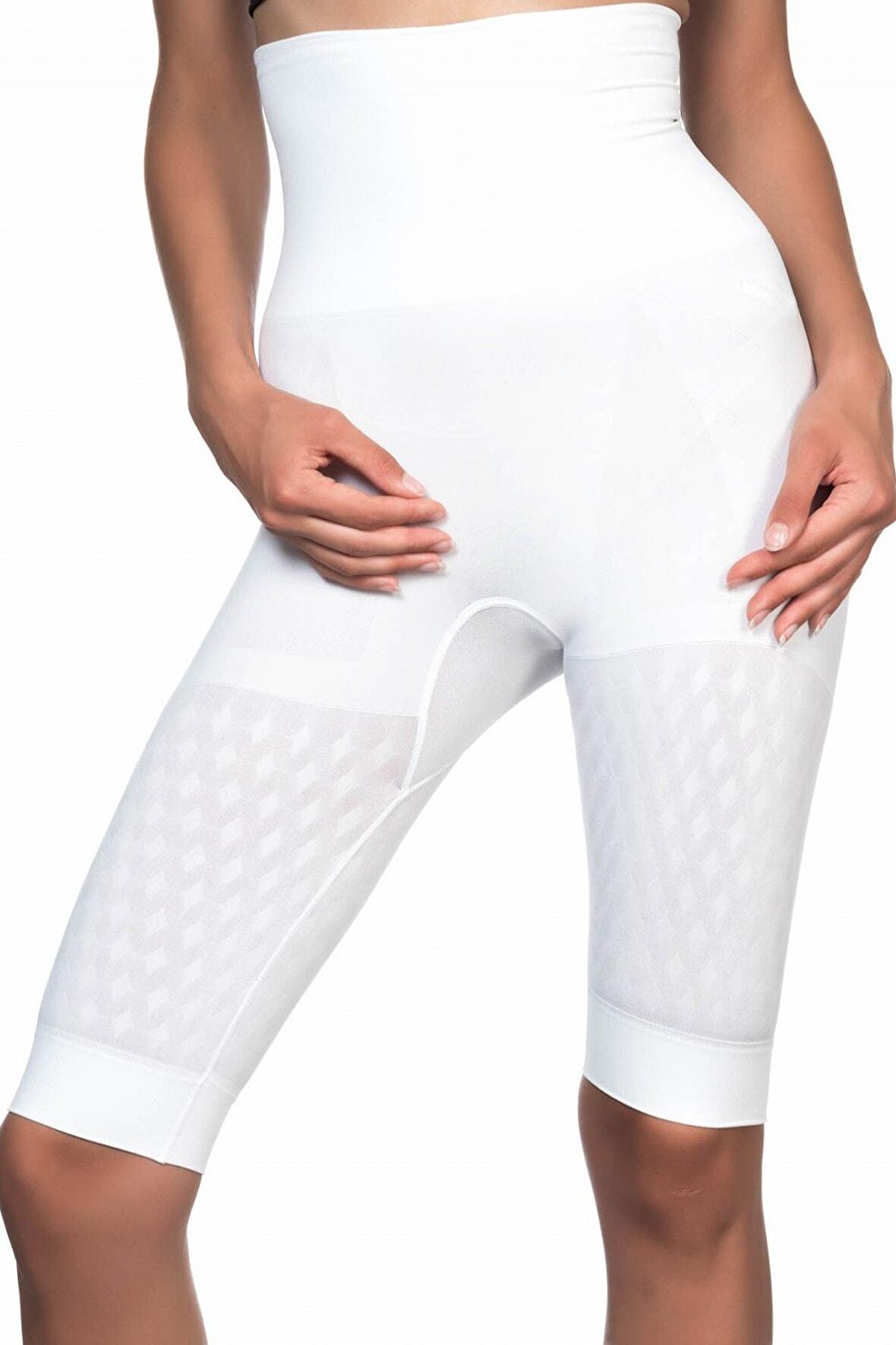 Kadın Beyaz Yüksel Bel Çift Kat Kalça Karın Toparlayıcı Korse 2015B