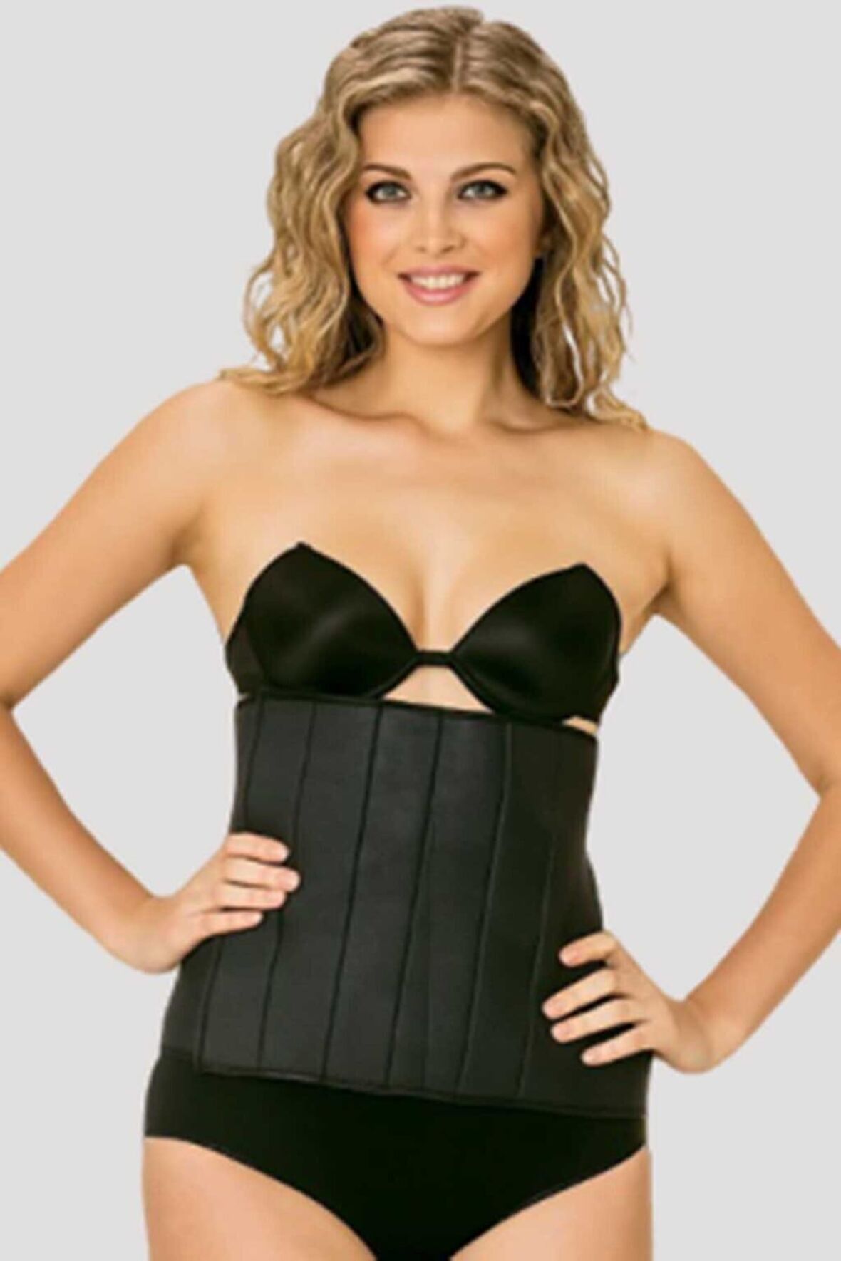 Neopren 1,5mm Çırtlı Korse Siyah 9152