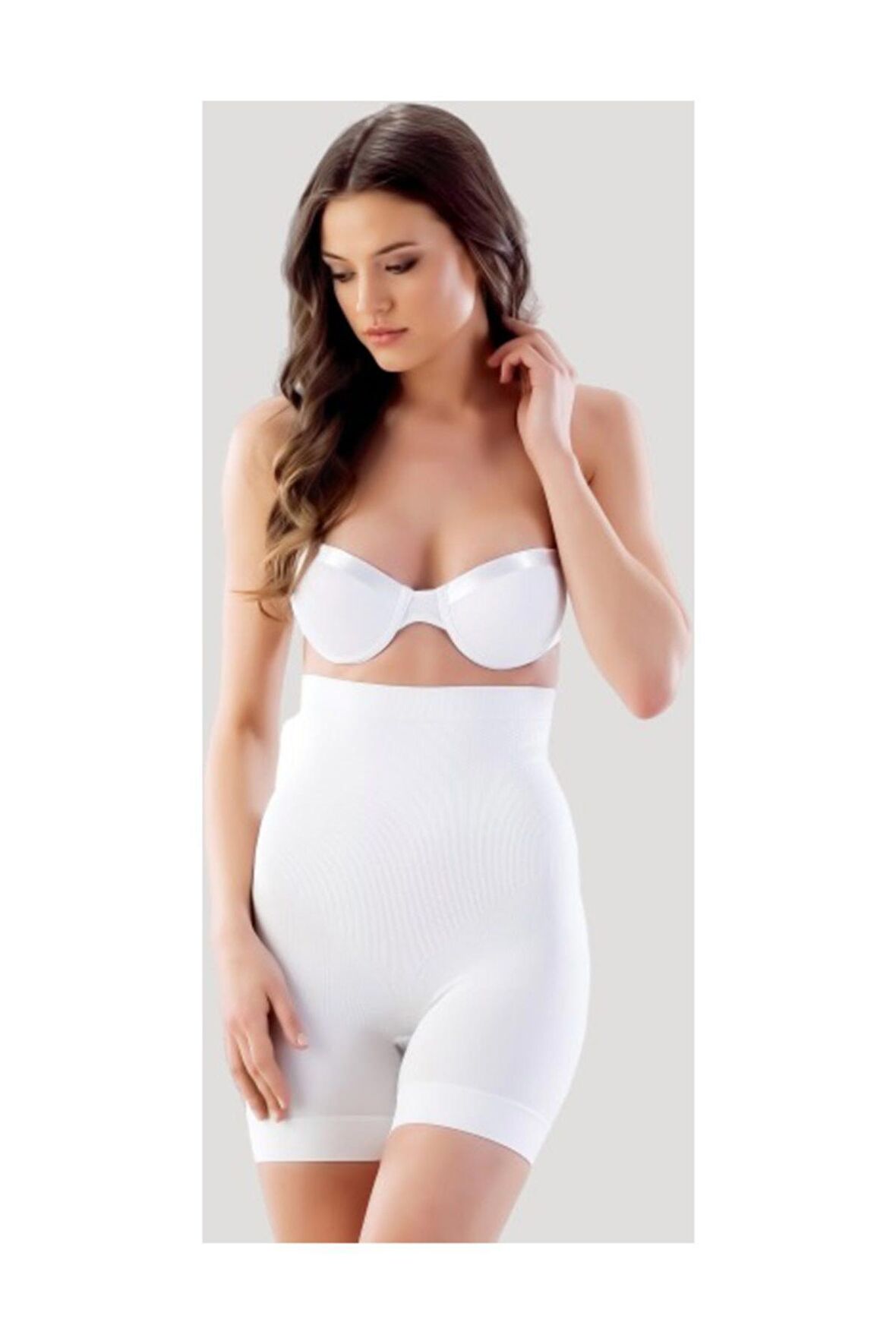 Seamless Masaj Özellikli Boxer Korse Beyaz 2056