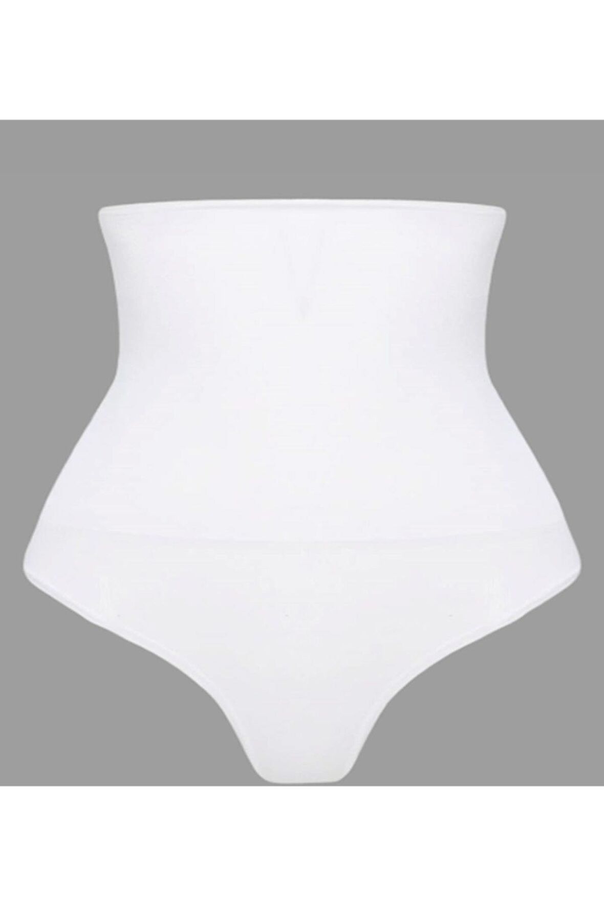 Çift Kat Yüksek Bel Çıtçıtlı Külot Korse Beyaz