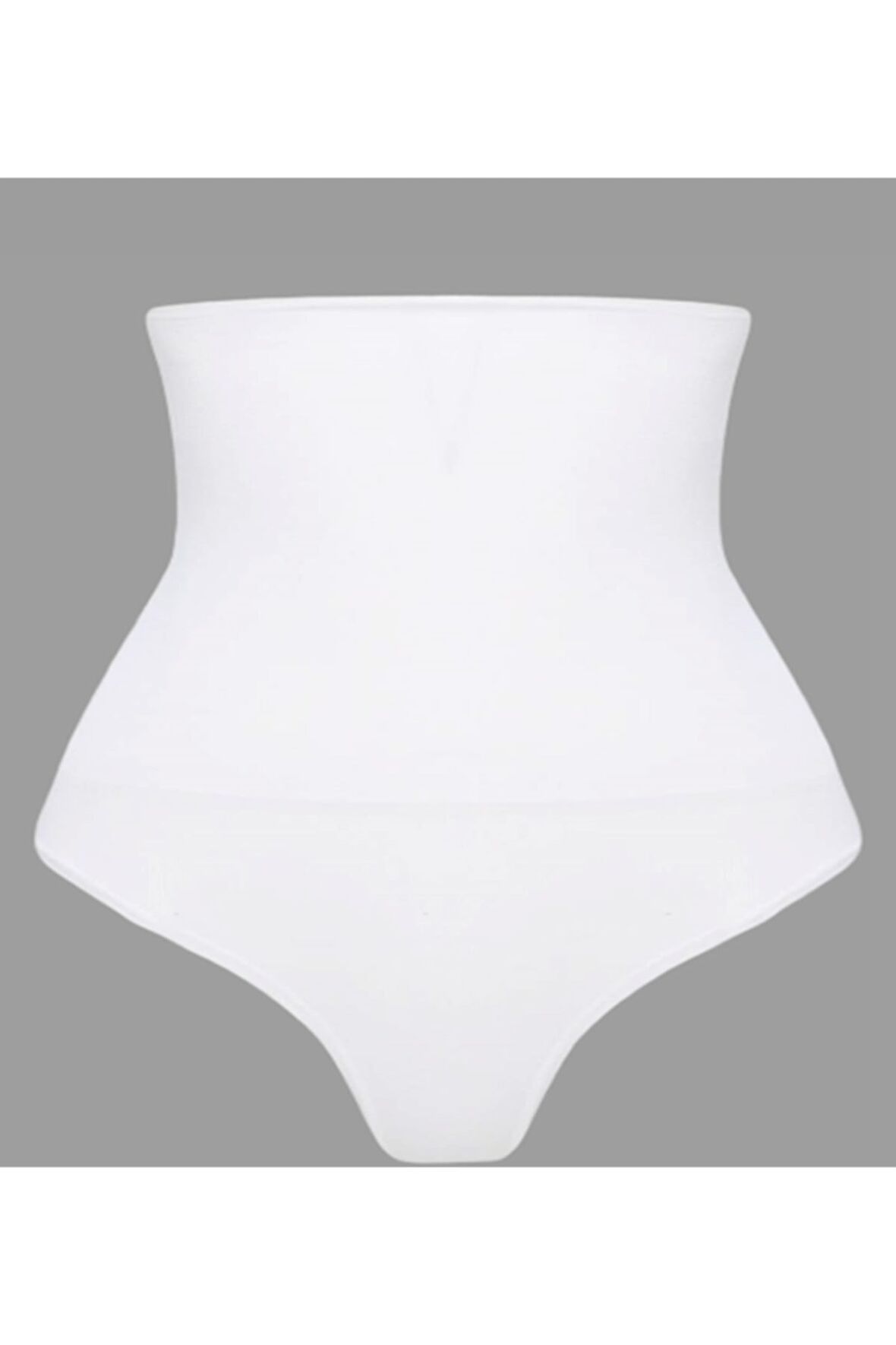 Çift Kat Yüksek Bel Çıtçıtlı Külot Korse Beyaz