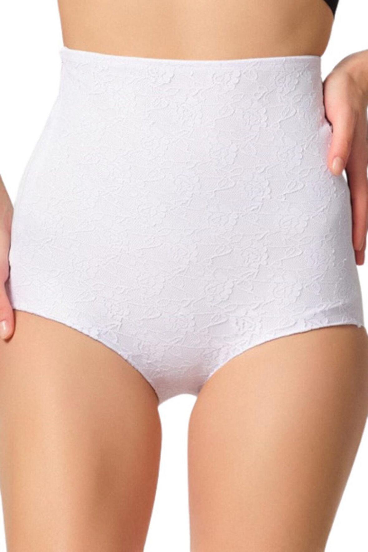 Kadın Beyaz Desenli Slip Korse 2842