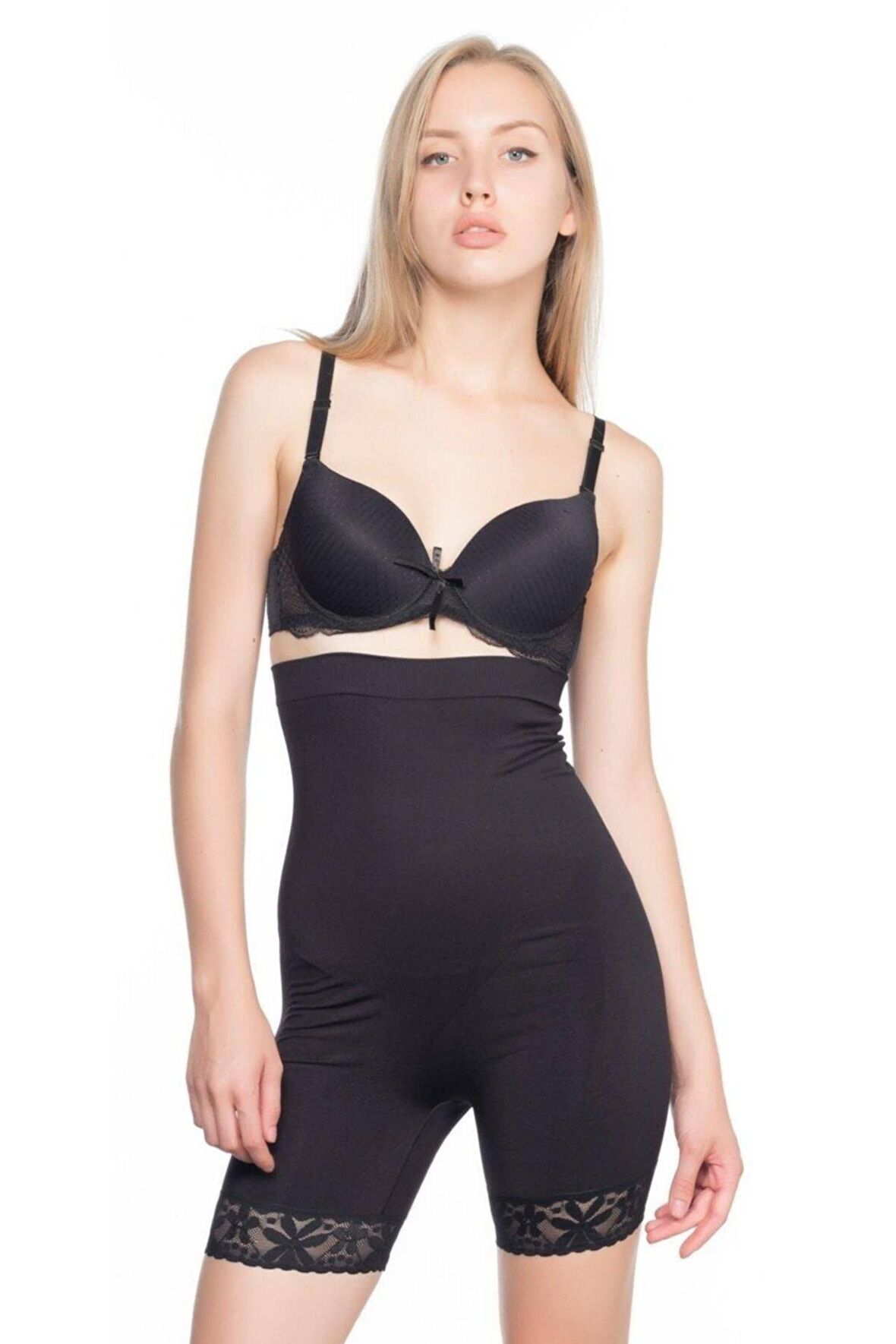 Kadın Seamless Paça Dantel Boxer Korse