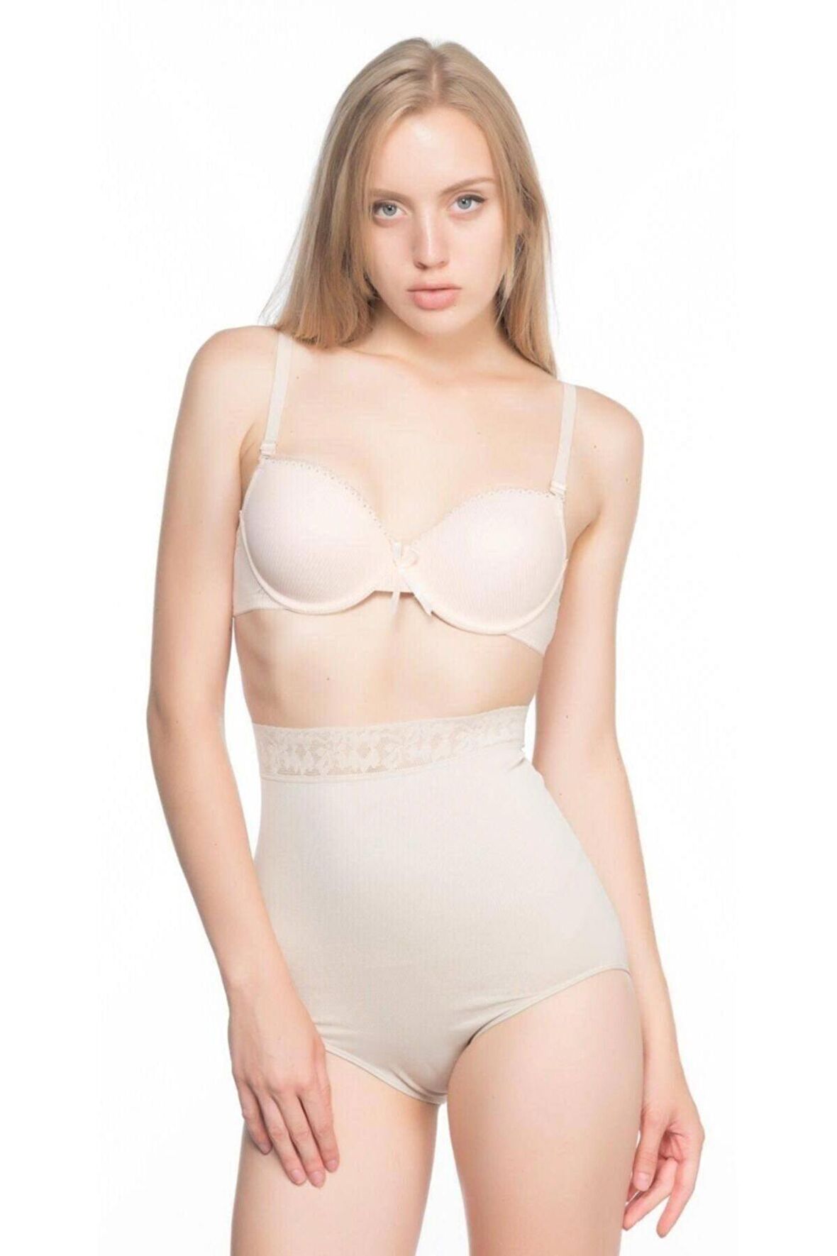 Kadın Ten Seamless Beli Dantel Slip Korse