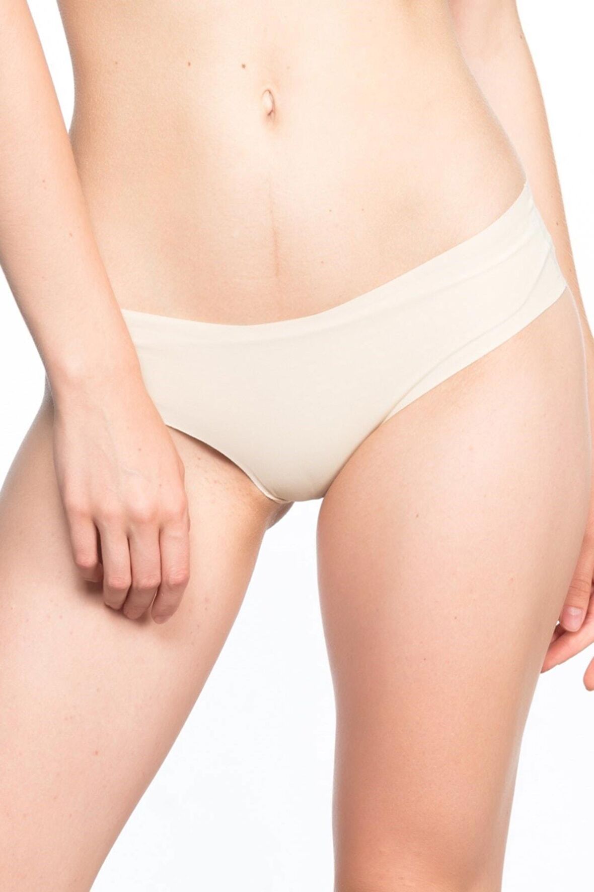 Kadın Ten Lazer Kesim Slip Korse