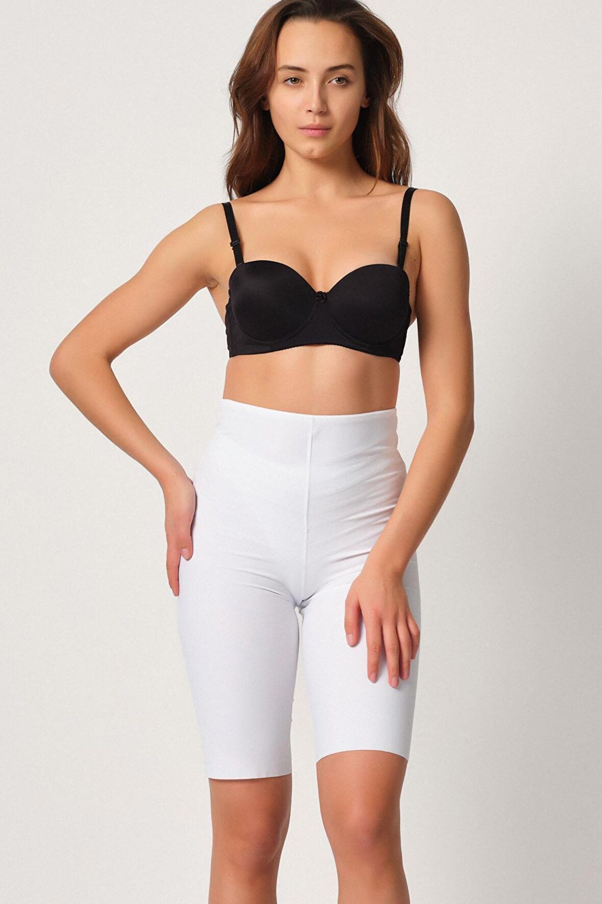 Kadın Beyaz  Lazer Destekli Uzun Paça Paçalı Korse 2923