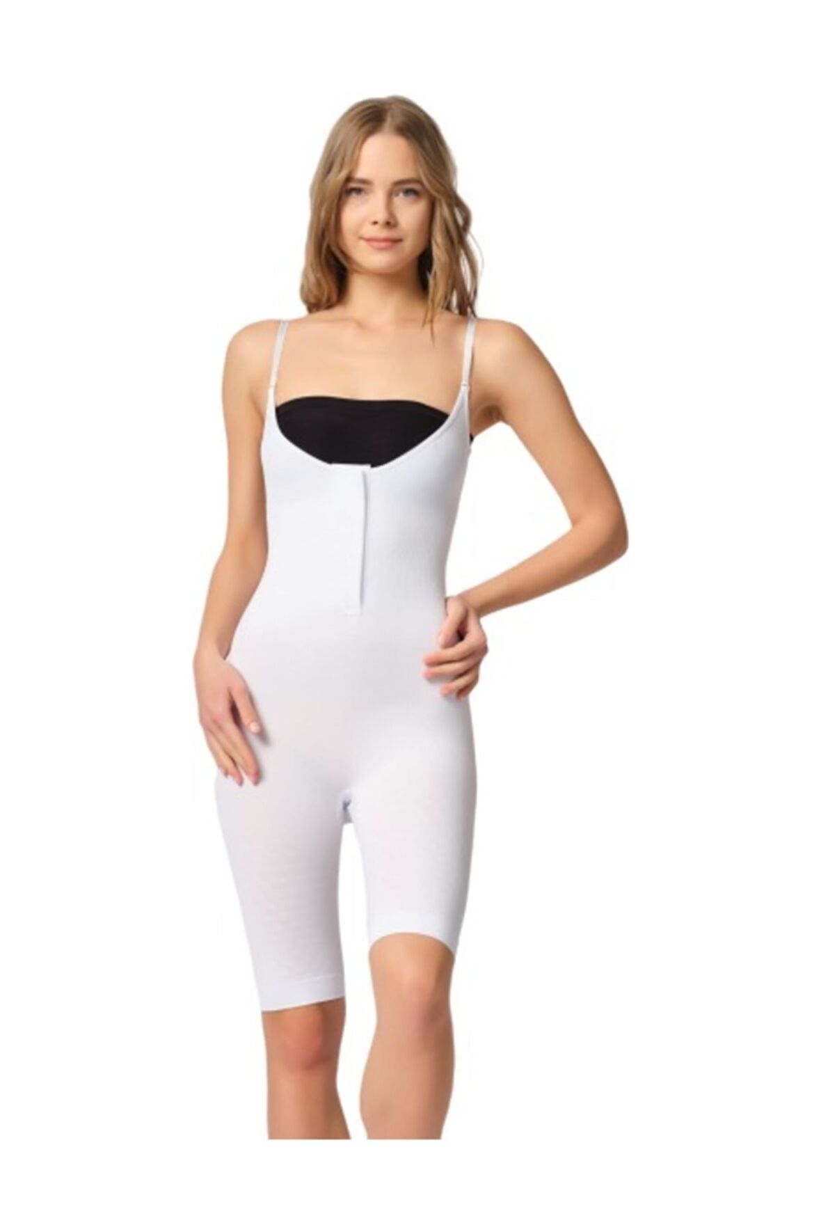 Beyaz 2093 Ön Agraflı Göğsü Açık Paçalı Boy Korse