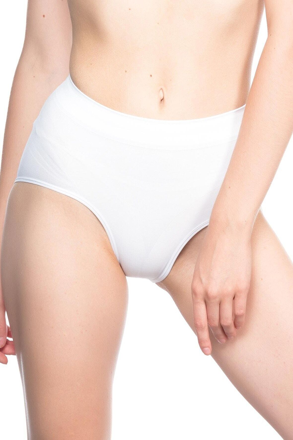 7025 Dikişsiz Düşük Bel Ince Slip Korse Beyaz