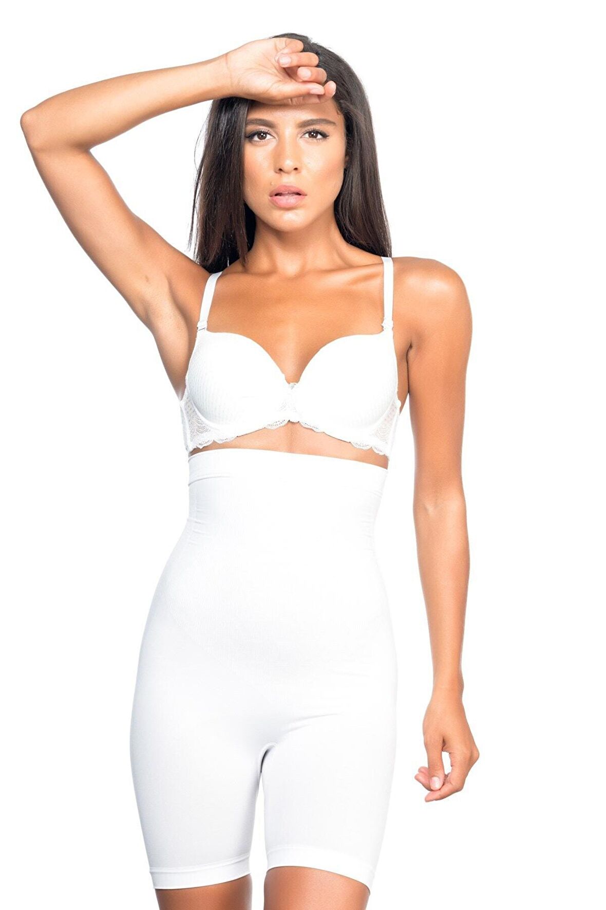 Kadın Beyaz Yüksek Bel Boxer Korse