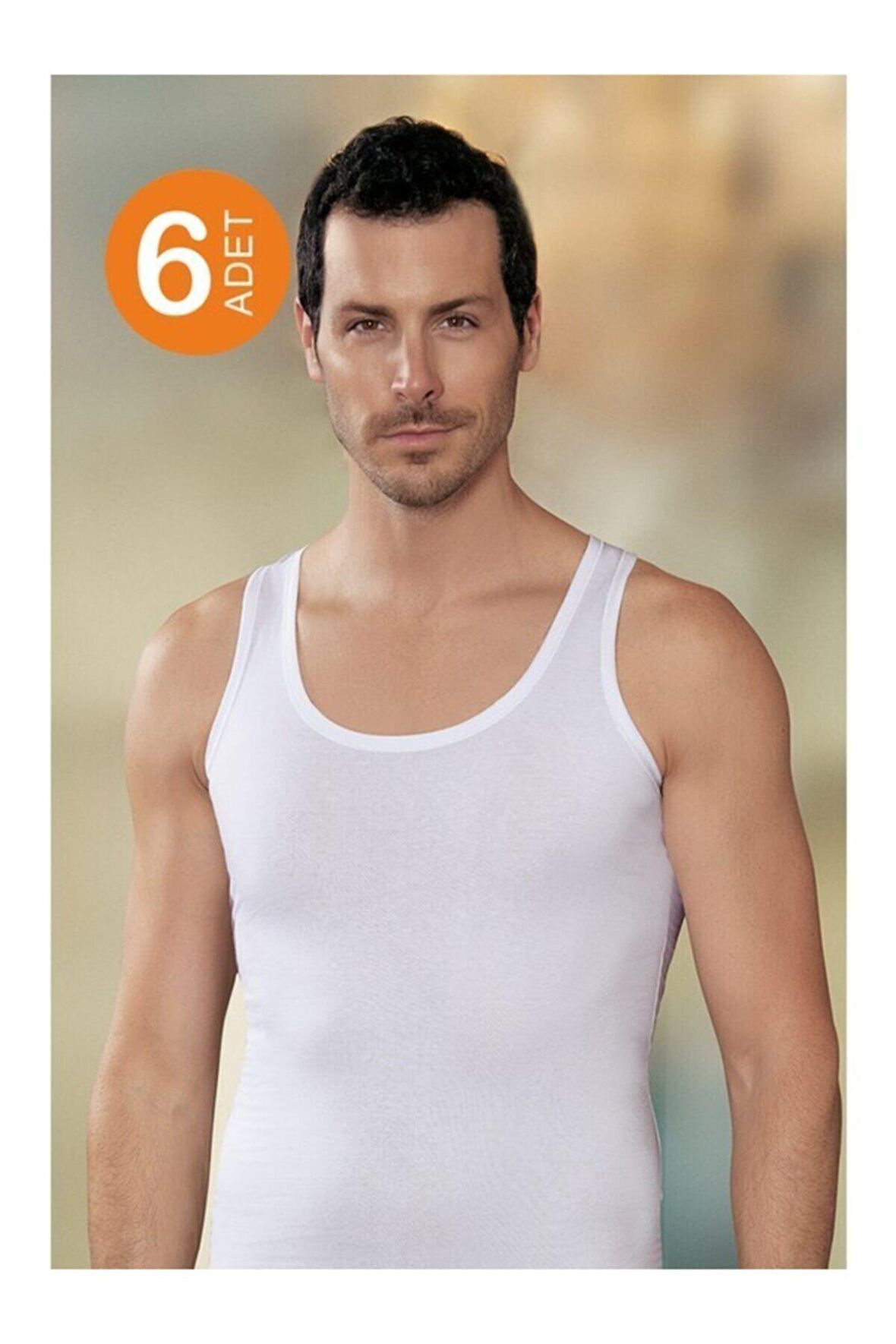 Erkek 6'lı Geniş Askılı Penye Atlet 002