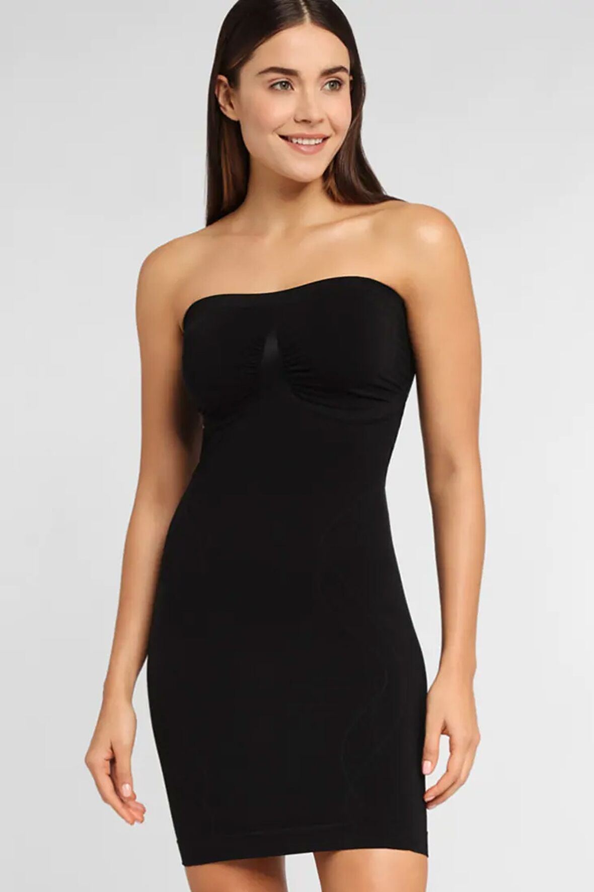Kadın Dikişsiz Straplez Korse Elbise 5065 Siyah