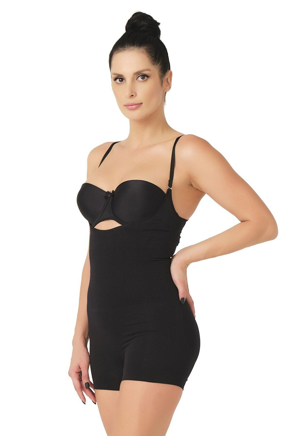 Seamless Gögsü Açık Paçalı Boy Korse 2058 Siyah
