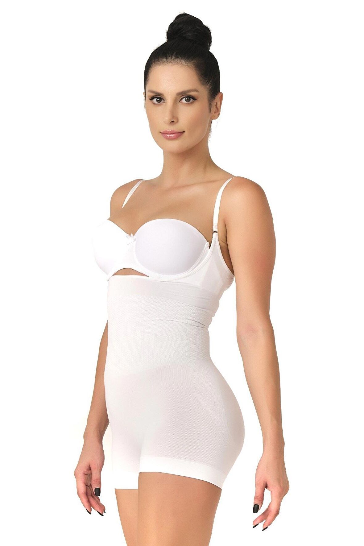 Seamless Gögsü Açık Paçalı Boy Korse 2058 Beyaz