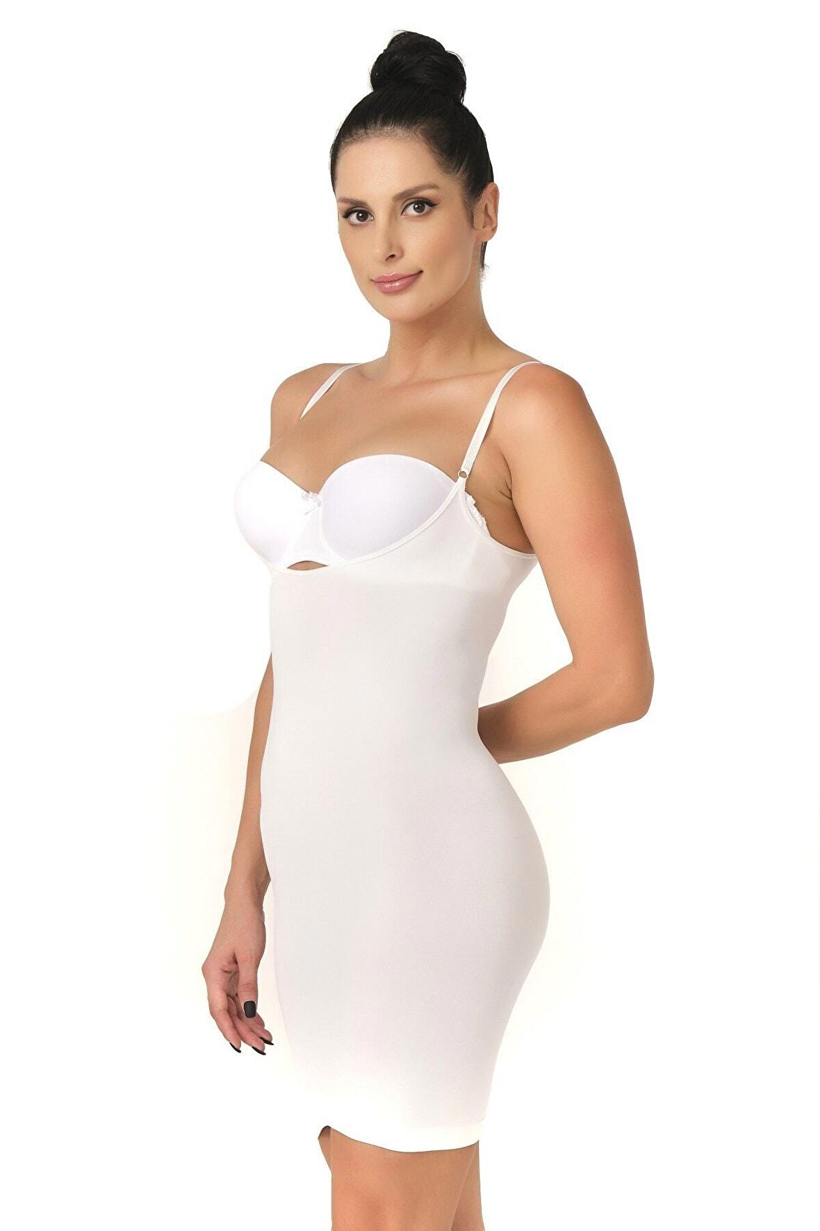 Seamless Dikişsiz Gögsü Açık Elbise Korse 5060 Beyaz