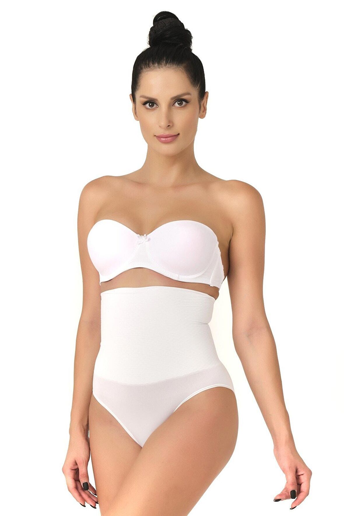 Seamless Yüksek Bel Masaj Özellikli Double Slip Korse Külot 2029 Beyaz