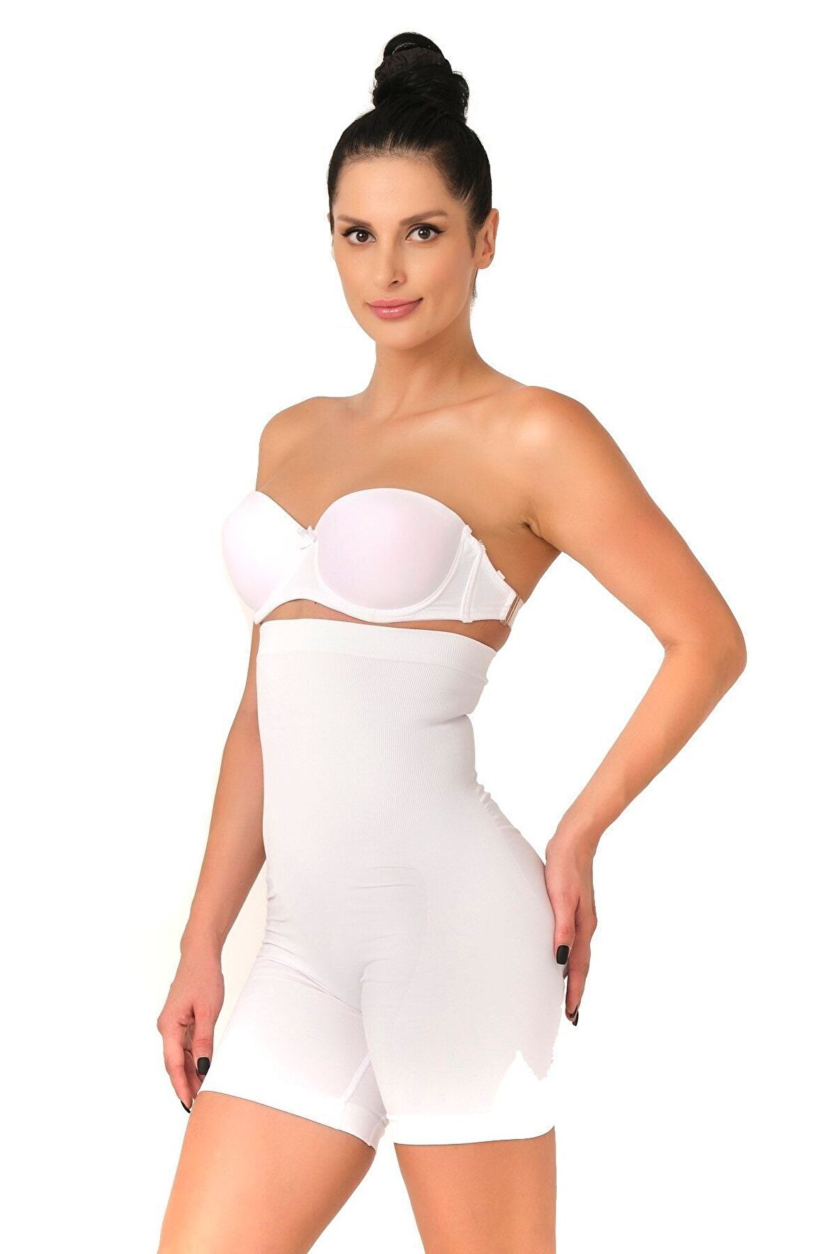 Seamless Uzun Paça Boxer Korse 2007 Beyaz