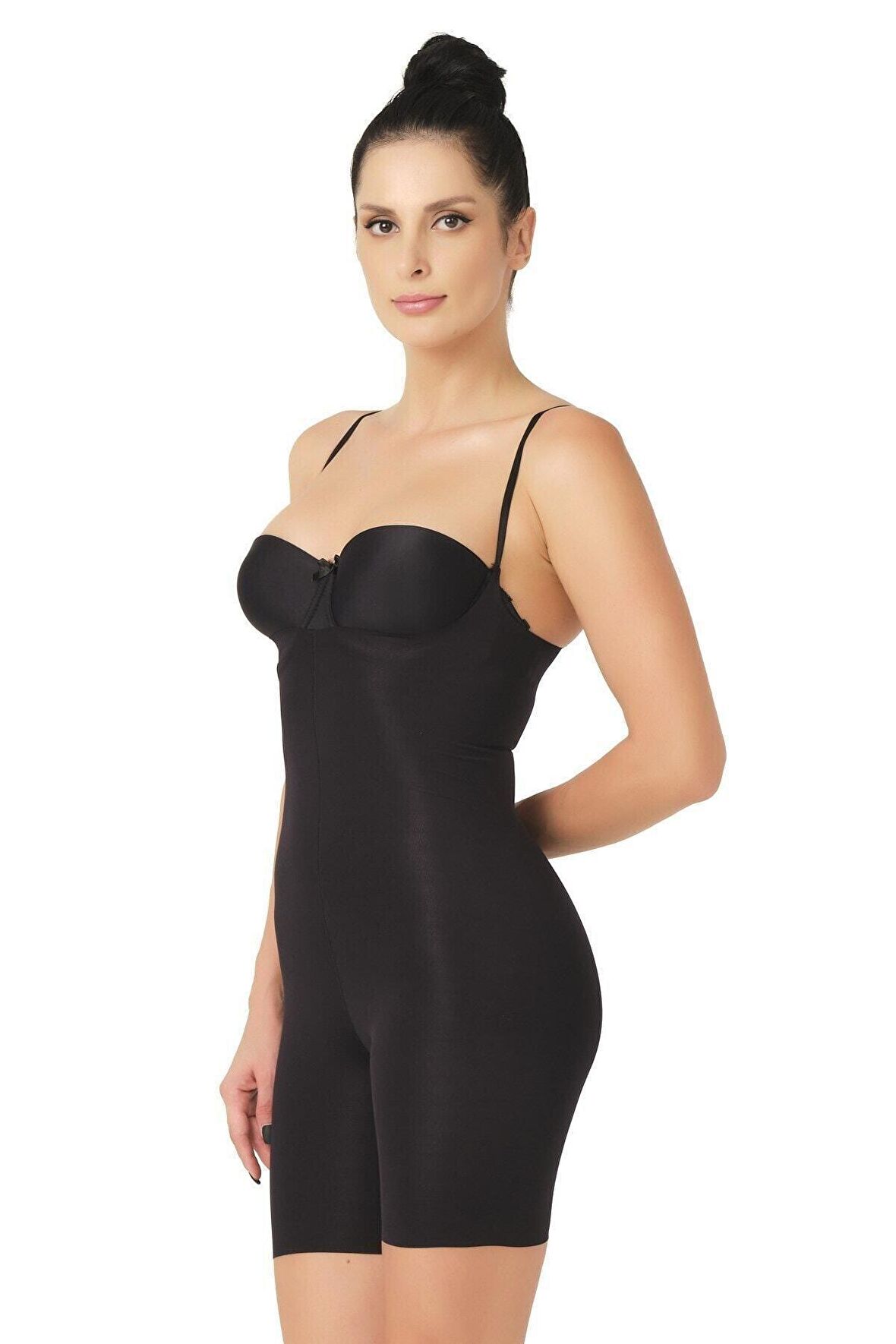 Kadın Siyah Lazer Kesim Korse 2758