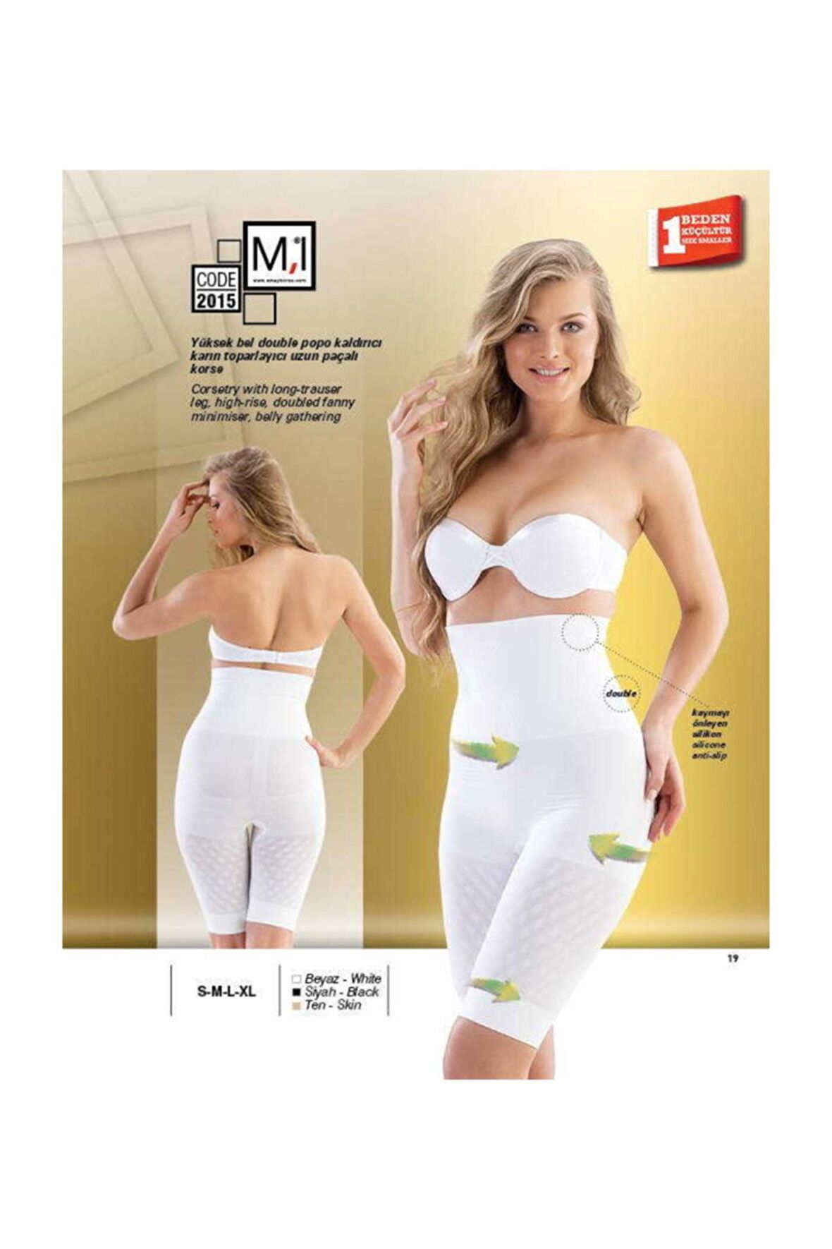 2015 Seamless Uzun Paça Double Boxer Korse