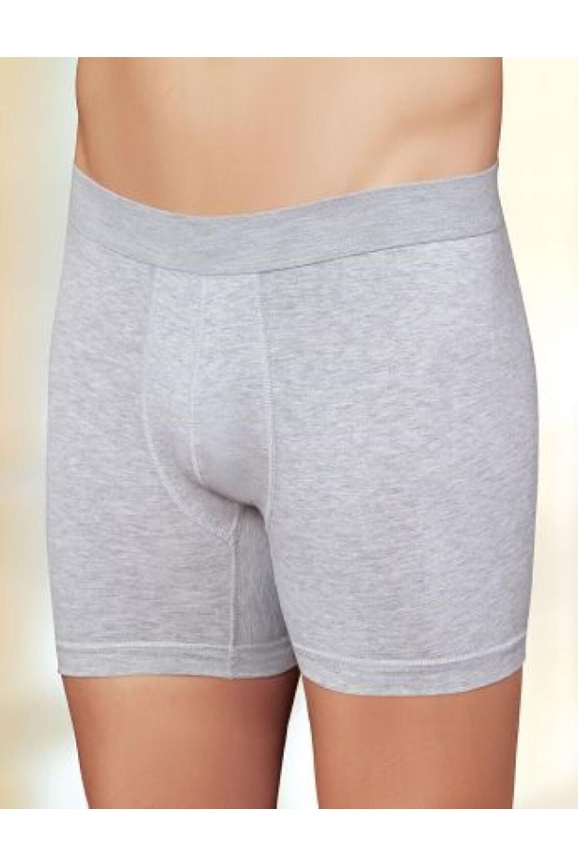 Erkek Gri Likralı Yazılı Boxer