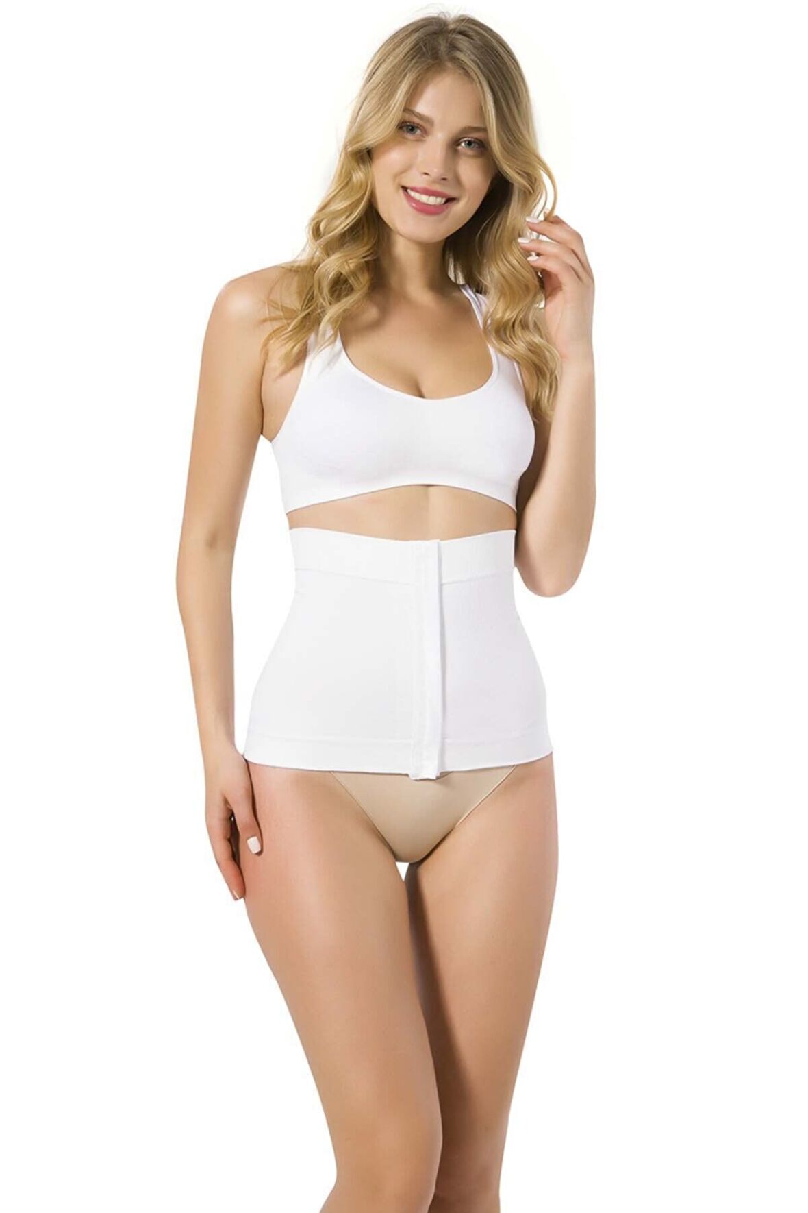 Kadın Beyaz Agraflı Double Bel Korse